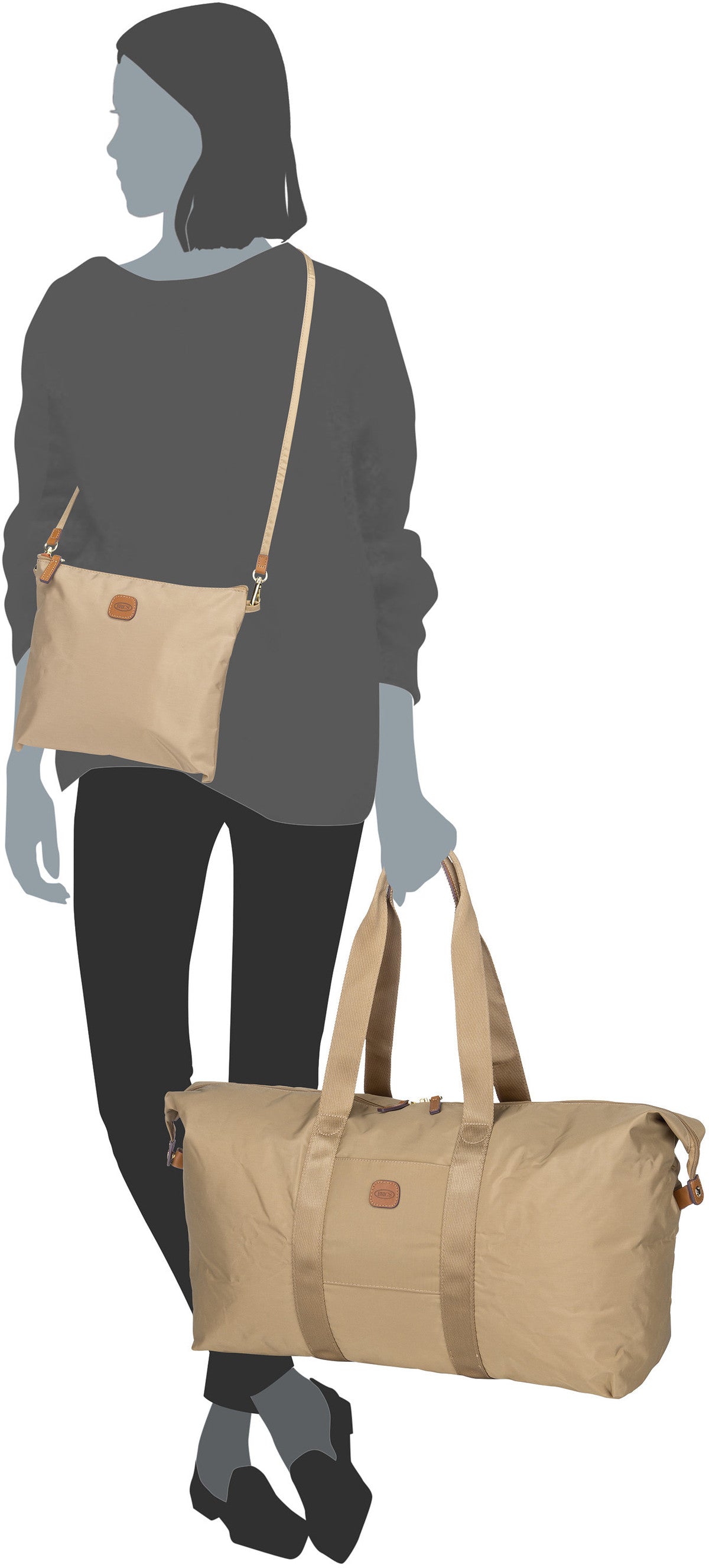 Bric's X-Bag 40202 Oliva Weekender – Silhouettenansicht