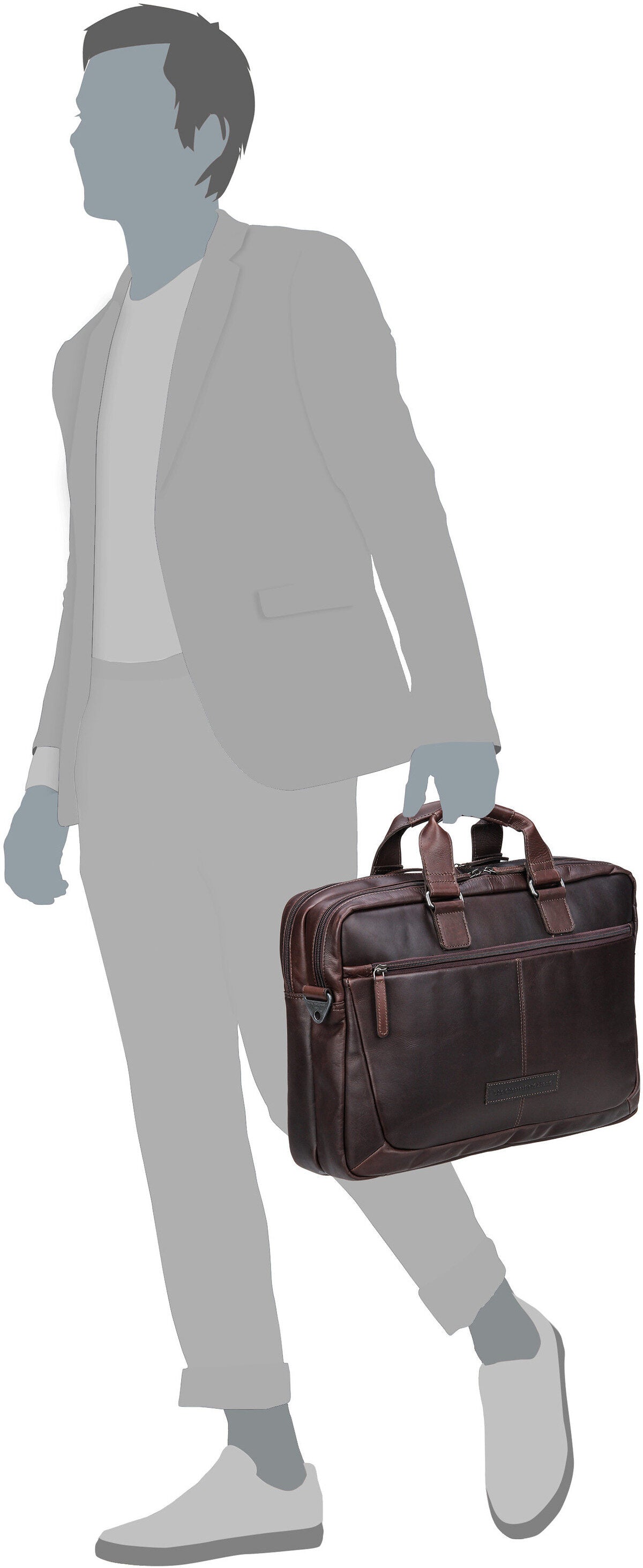 The Chesterfield Brand Seth 1010 Brown Aktentasche – Silhouettenansicht