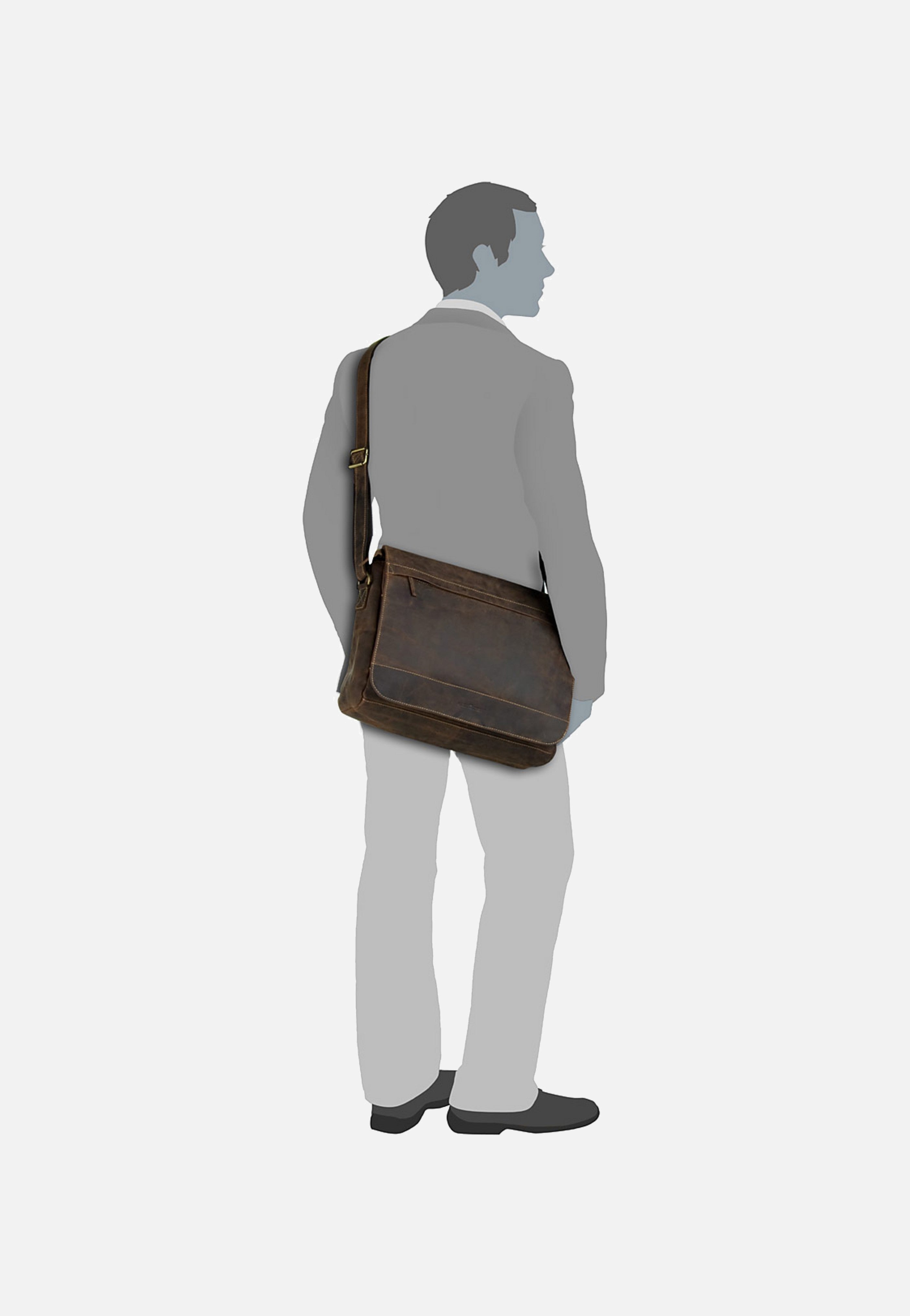 Greenburry Vintage XXL Tasche Sattelbraun Messenger Bag