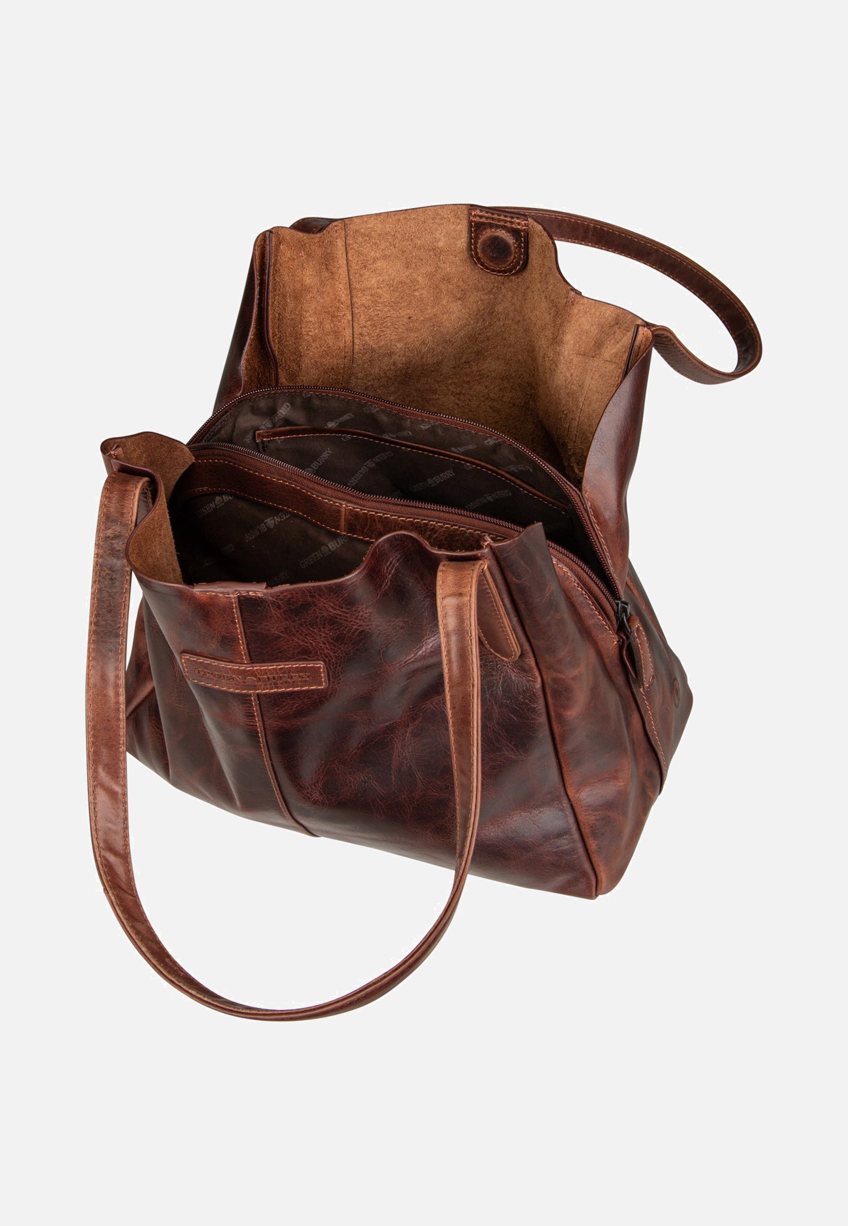 Greenburry Rugged Hobo Shopper Teak Brown Hobo Bag