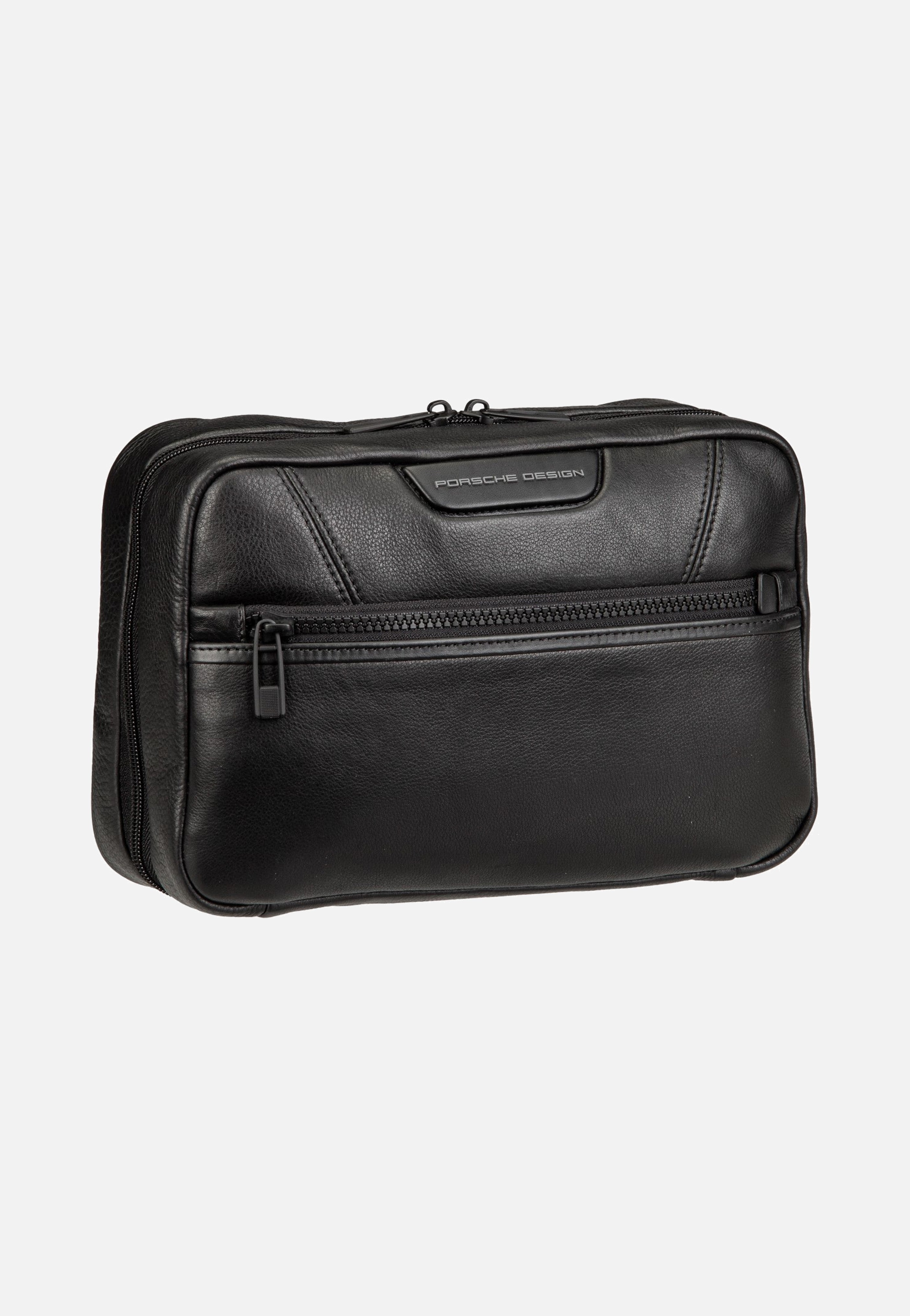 Porsche Design Roadster Leather Evo Washbag Black Kulturbeutel