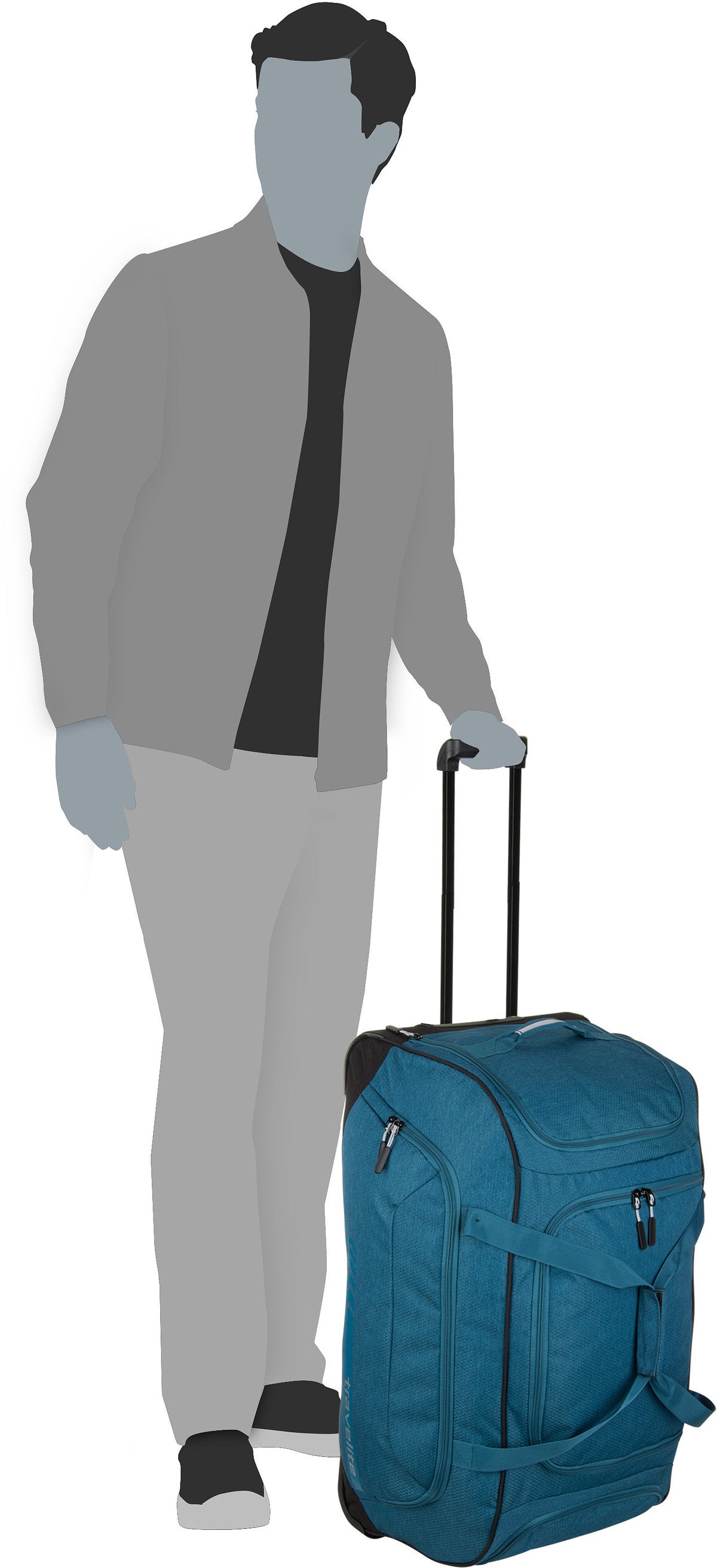 travelite Kick Off XL Schwarz Travel Bag – Silhouettenansicht