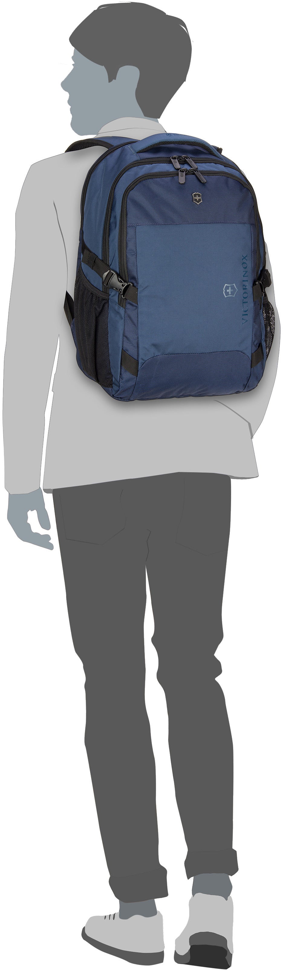 Victorinox Vx Sport EVO Daypack Deep Lake/Blue Rucksack – Silhouettenansicht