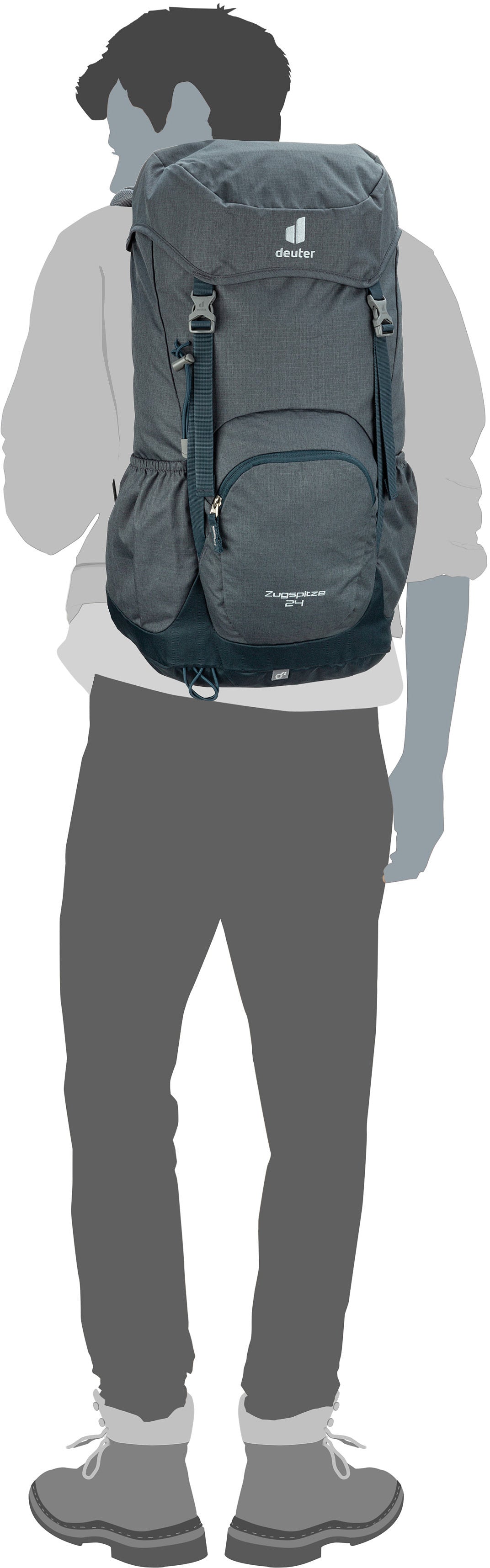 Deuter Zugspitze 24 Atlantic/Ink Wanderrucksack – Silhouettenansicht