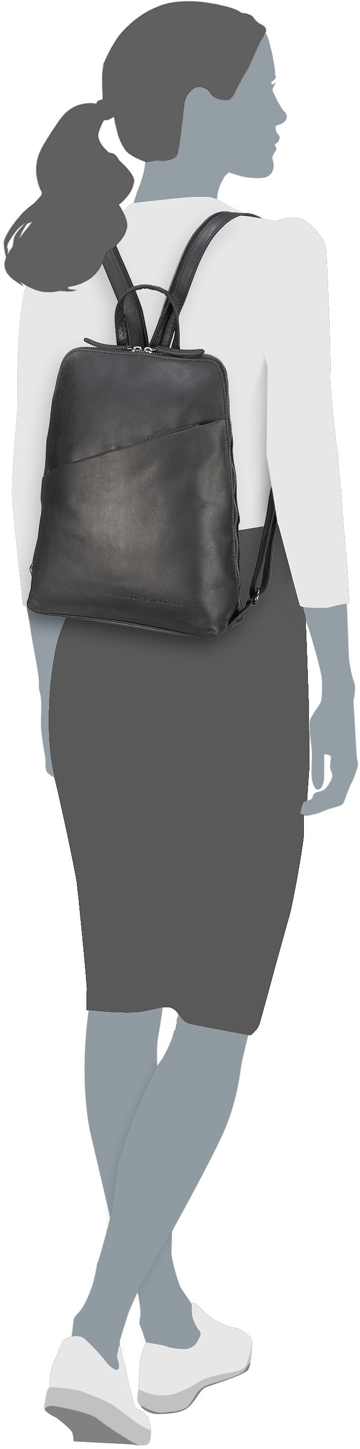 The Chesterfield Brand Amanda 0147 Black Rucksack – Silhouettenansicht