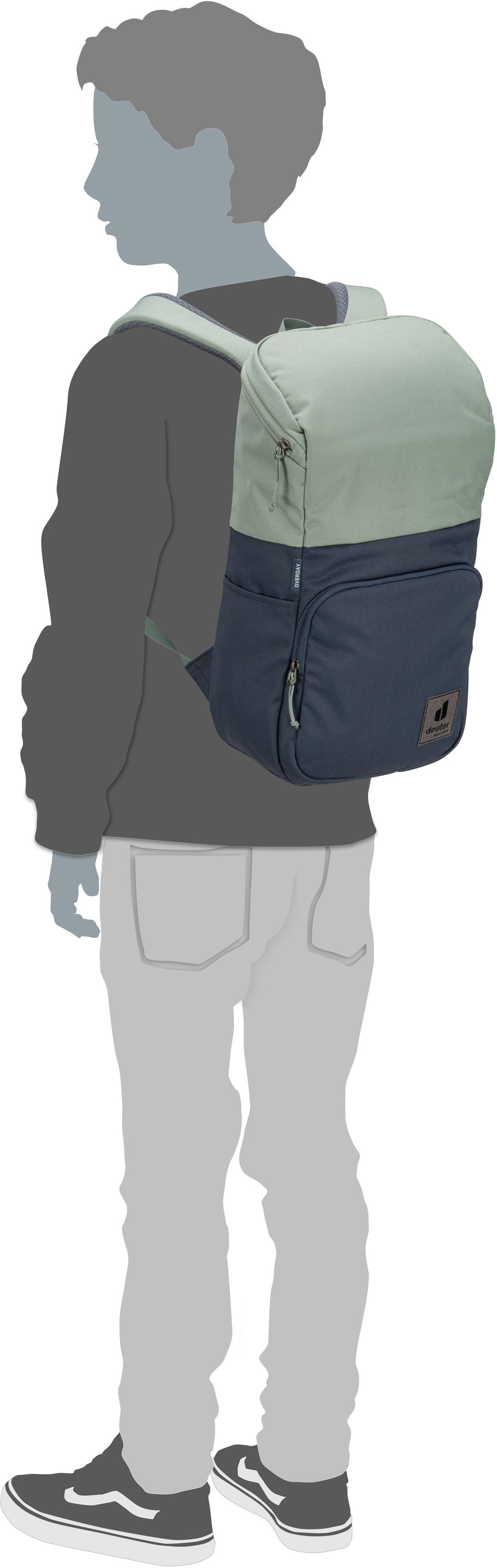 Deuter Overday Ink/Sage Rucksack – Silhouettenansicht