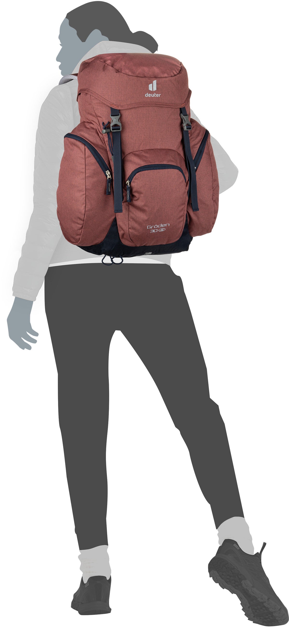 Deuter Gröden 30 SL Seagreen/Ink Wanderrucksack – Silhouettenansicht