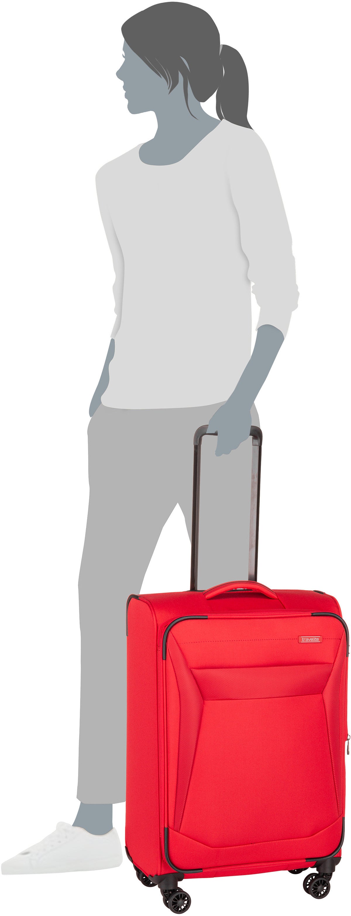travelite Chios 4w Trolley M Rot Koffer – Silhouettenansicht