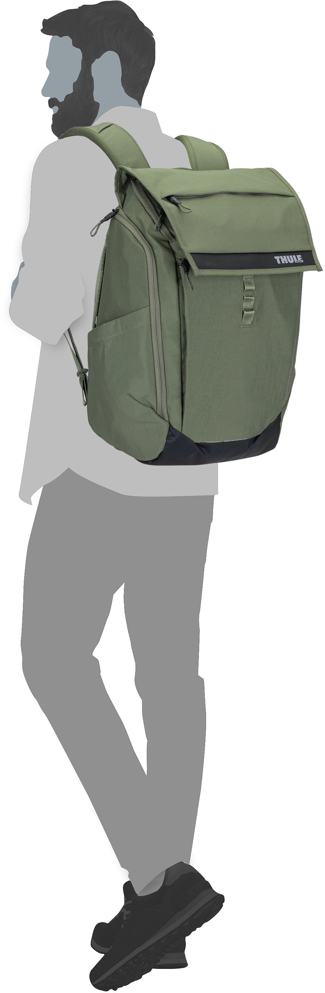 Thule Paramount 3 27L Soft Green Rucksack – Silhouettenansicht