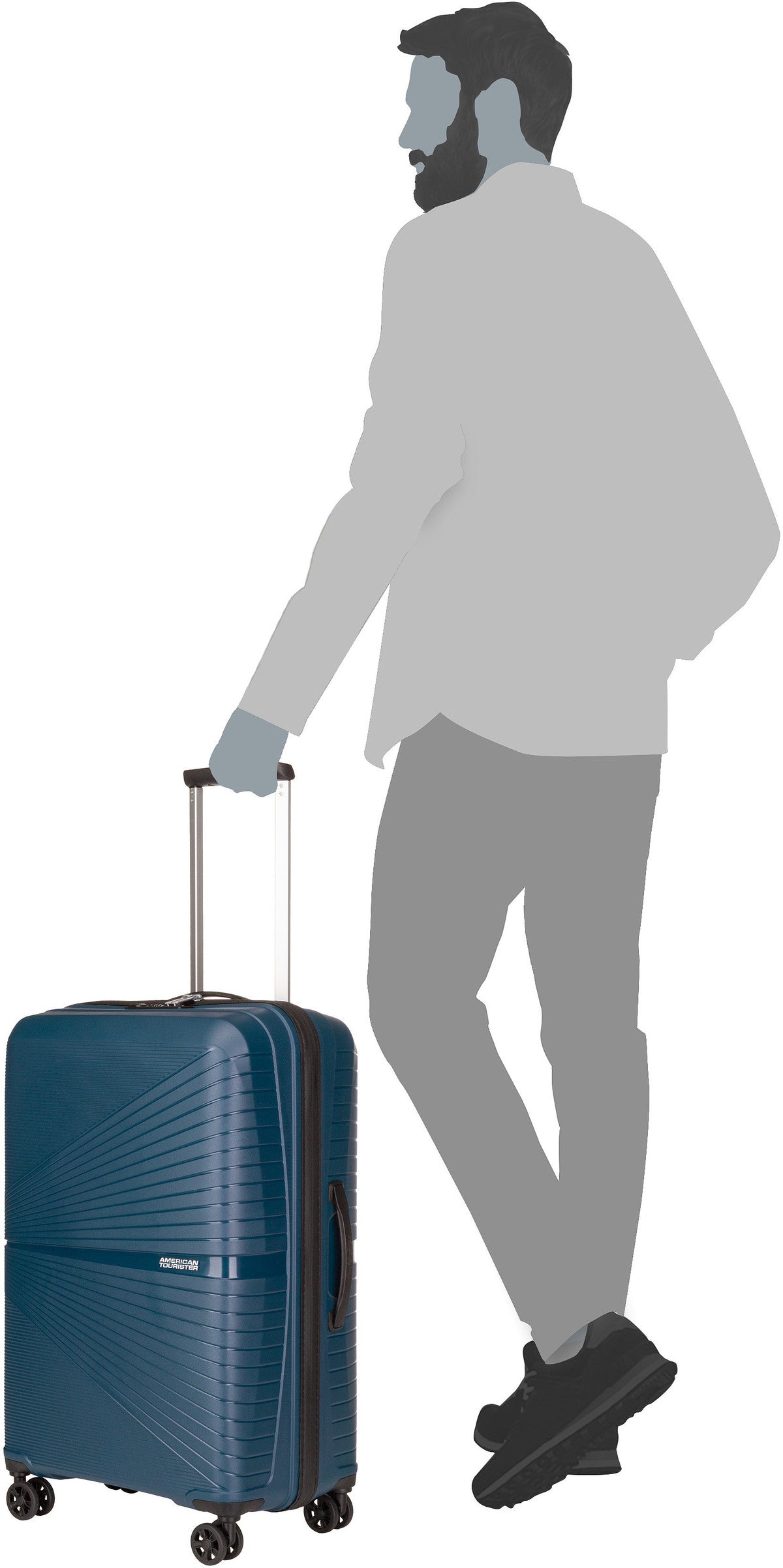 American Tourister Airconic Spinner 67 Acid Green Koffer – Silhouettenansicht
