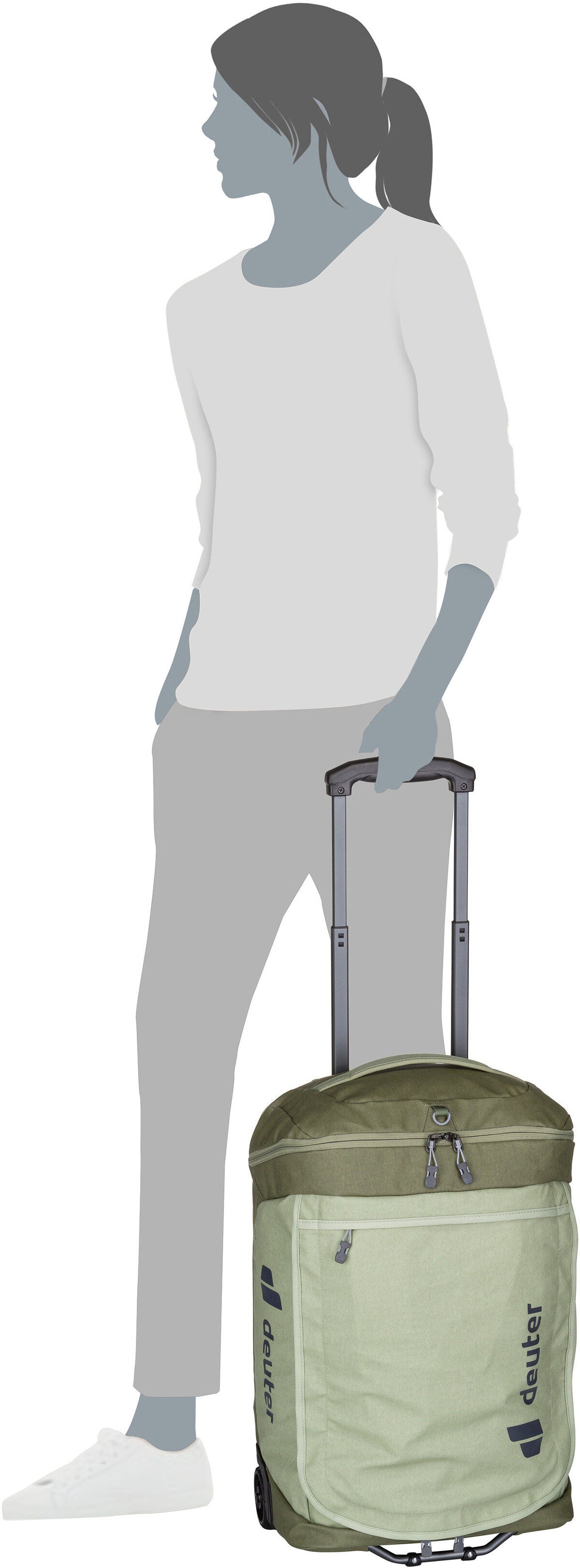 Deuter Duffel Pro Movo 36 Mineral/grove Travel Bag – Silhouettenansicht