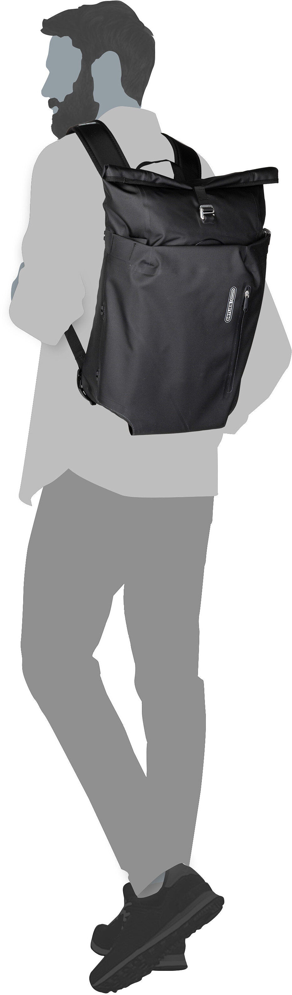 ORTLIEB Vario PS 26 QL3.1 Black Tasche – Silhouettenansicht