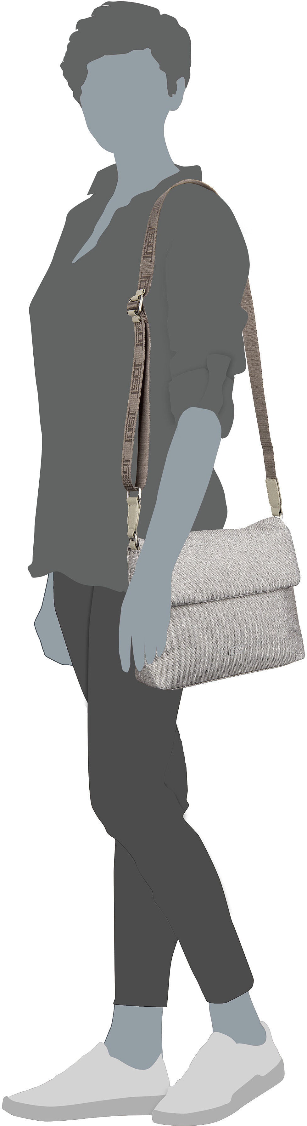 Jost Bergen 1603 Dunkelgrau Crossbody Bag – Silhouettenansicht