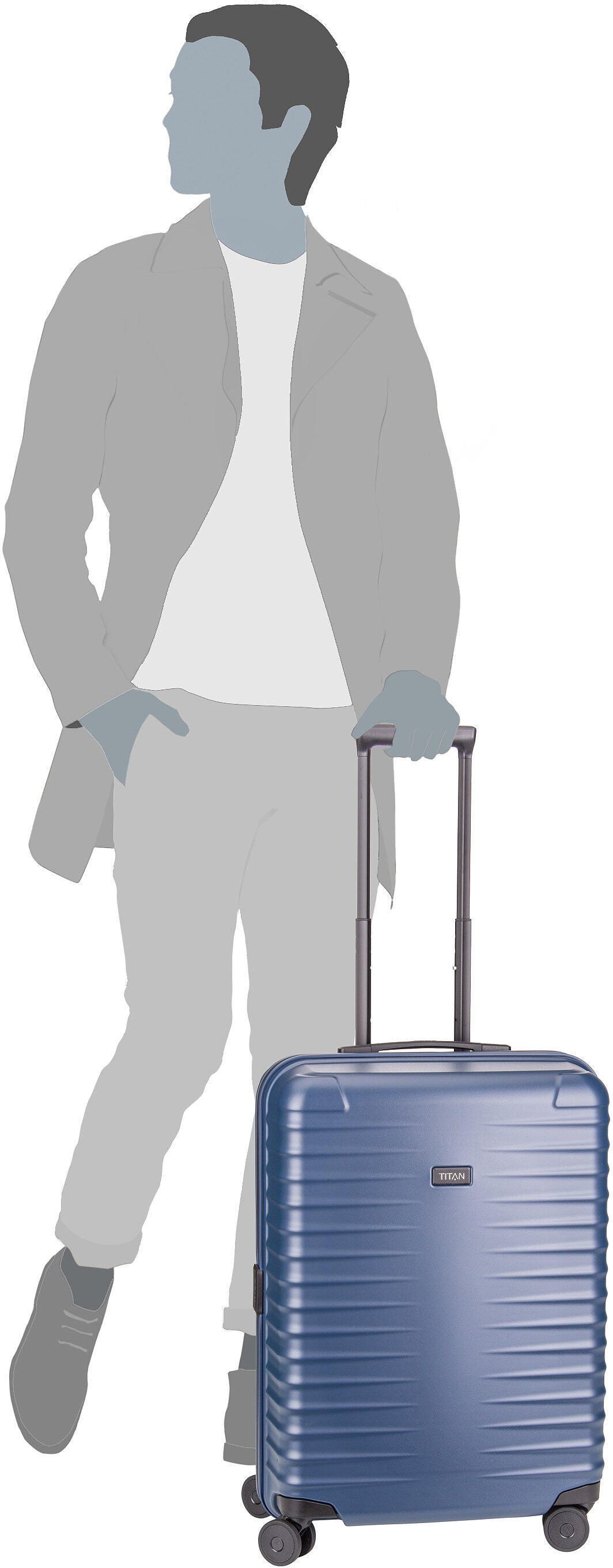 Titan UPGRADE 4w Trolley M Forest Green Koffer – Silhouettenansicht