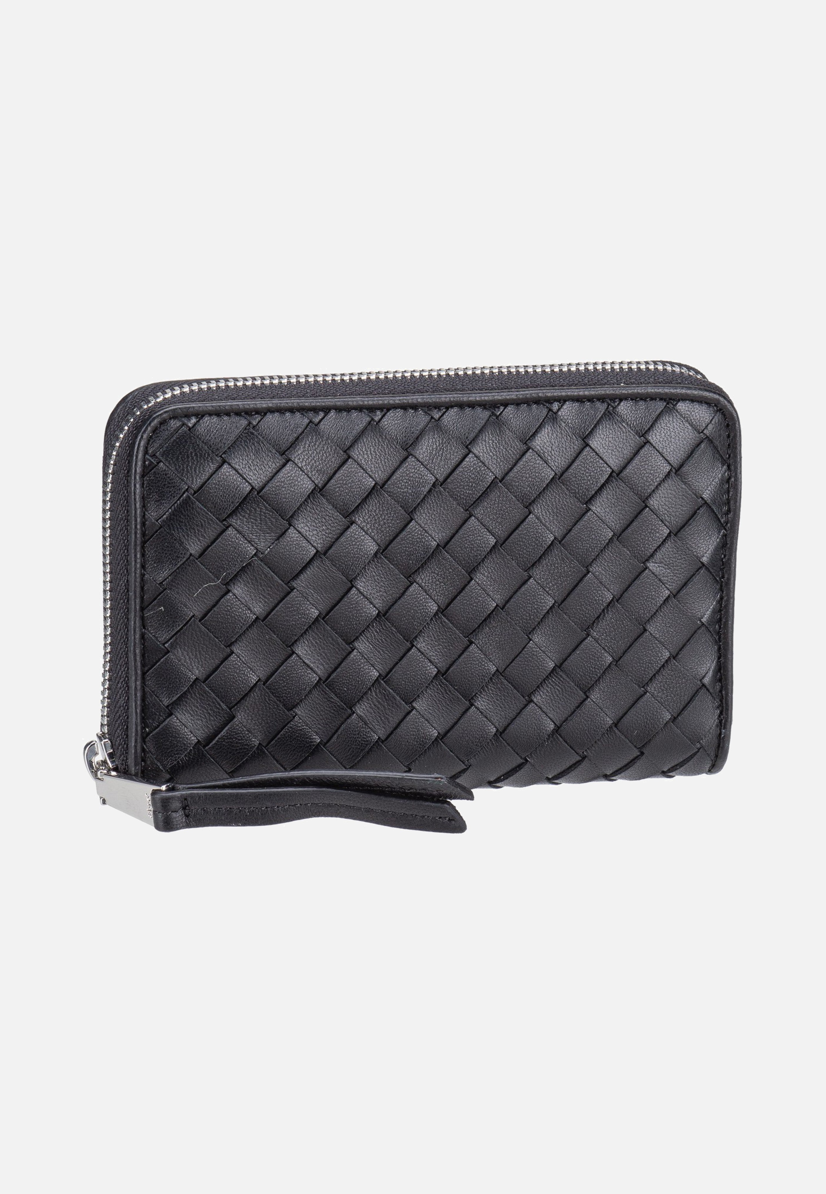 abro Piuma Weaving Wallet Black/Nickel Portemonnaie