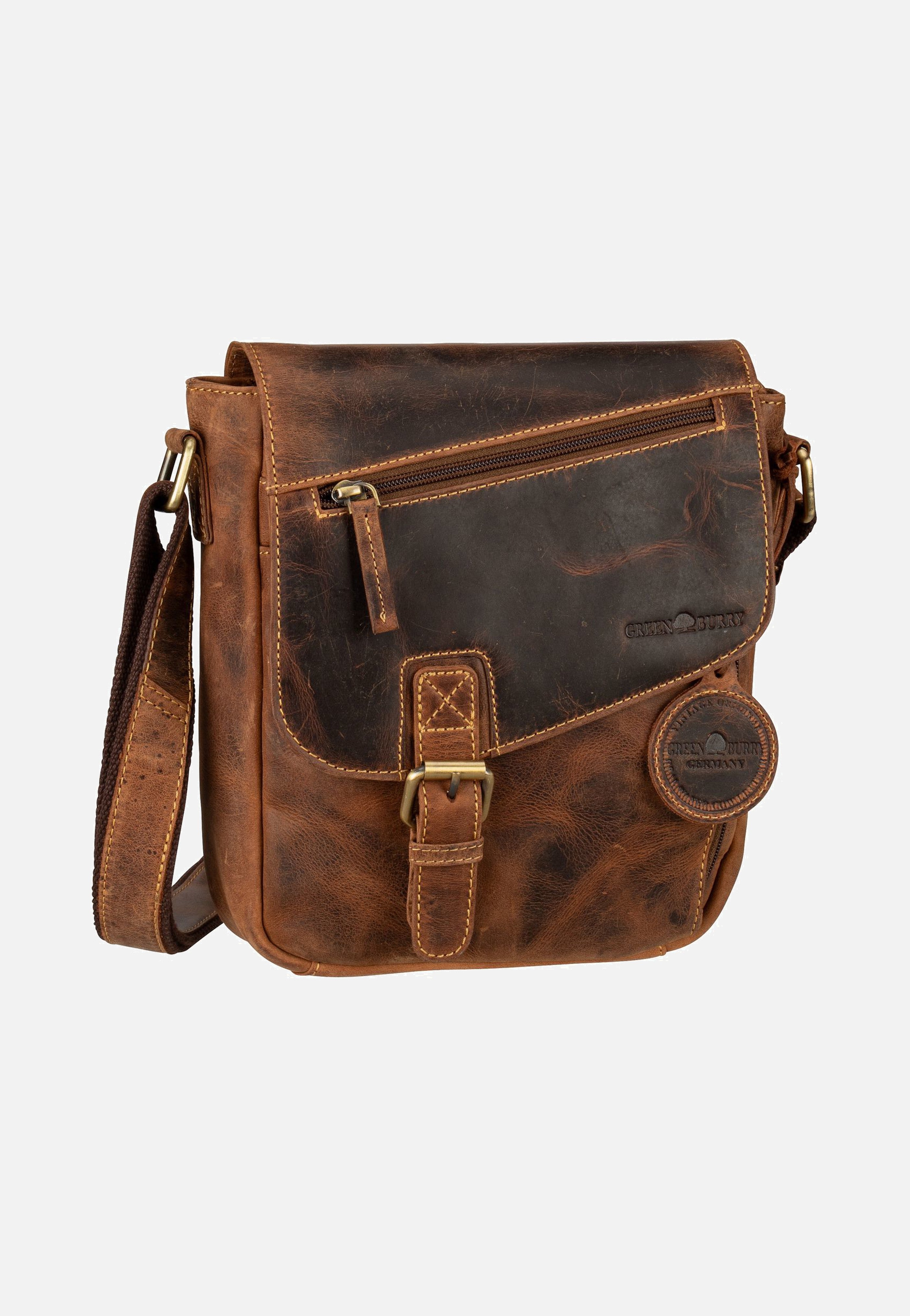 Greenburry Vintage 1540 Revolver Bag S Sattelbraun Umhängetasche
