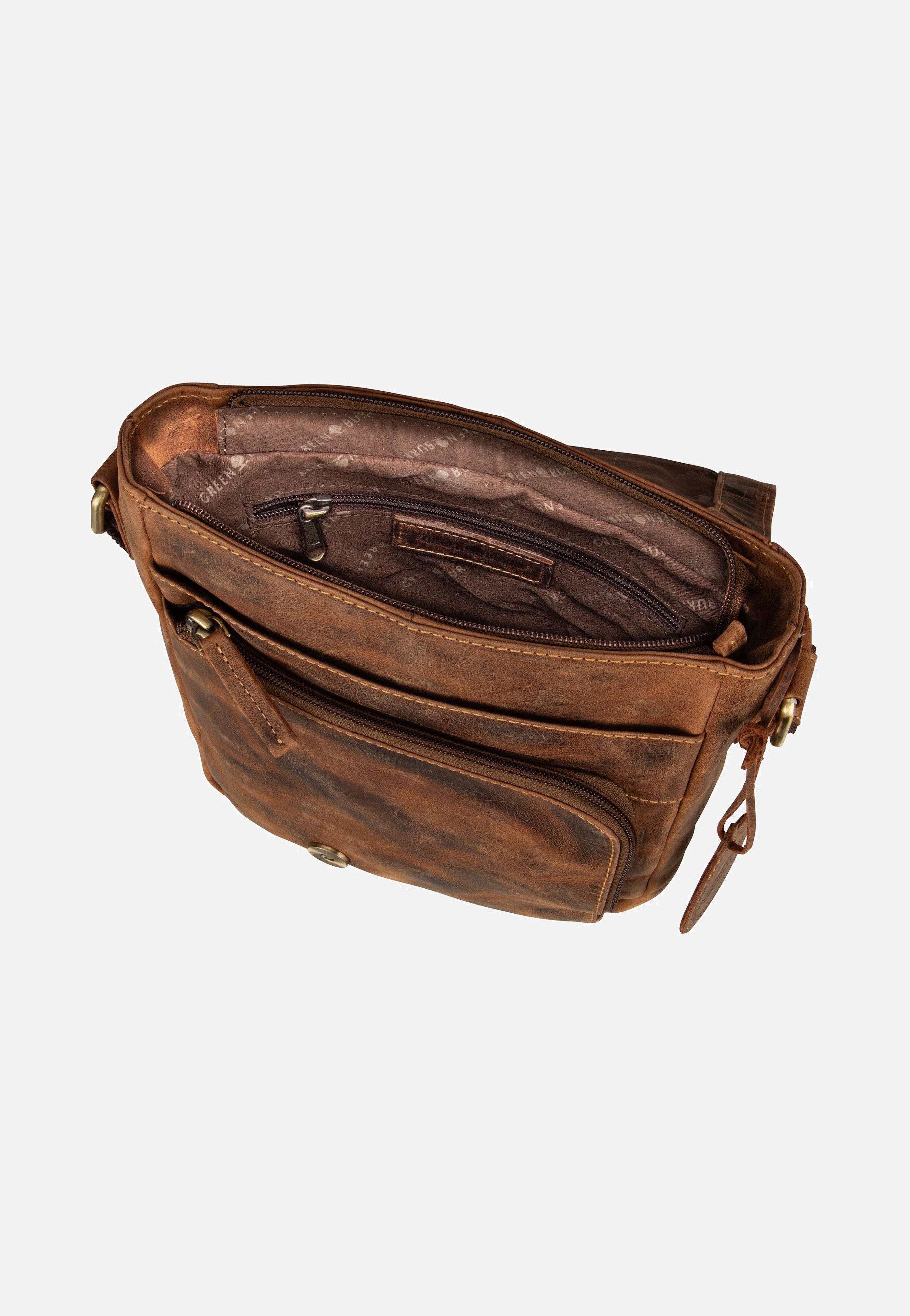 Greenburry Vintage 1540 Revolver Bag S Sattelbraun Umhängetasche