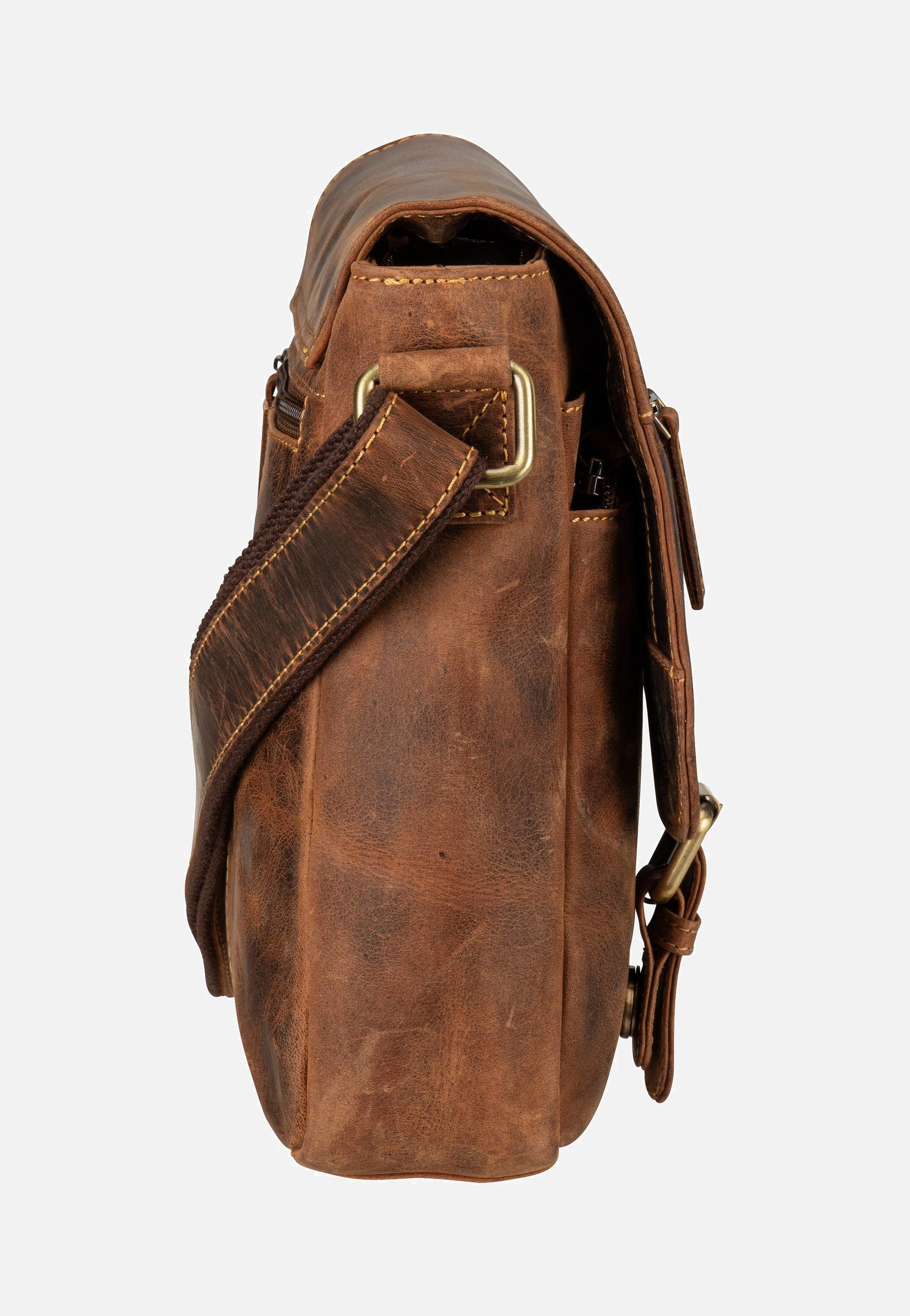 Greenburry Vintage 1540 Revolver Bag S Sattelbraun Umhängetasche