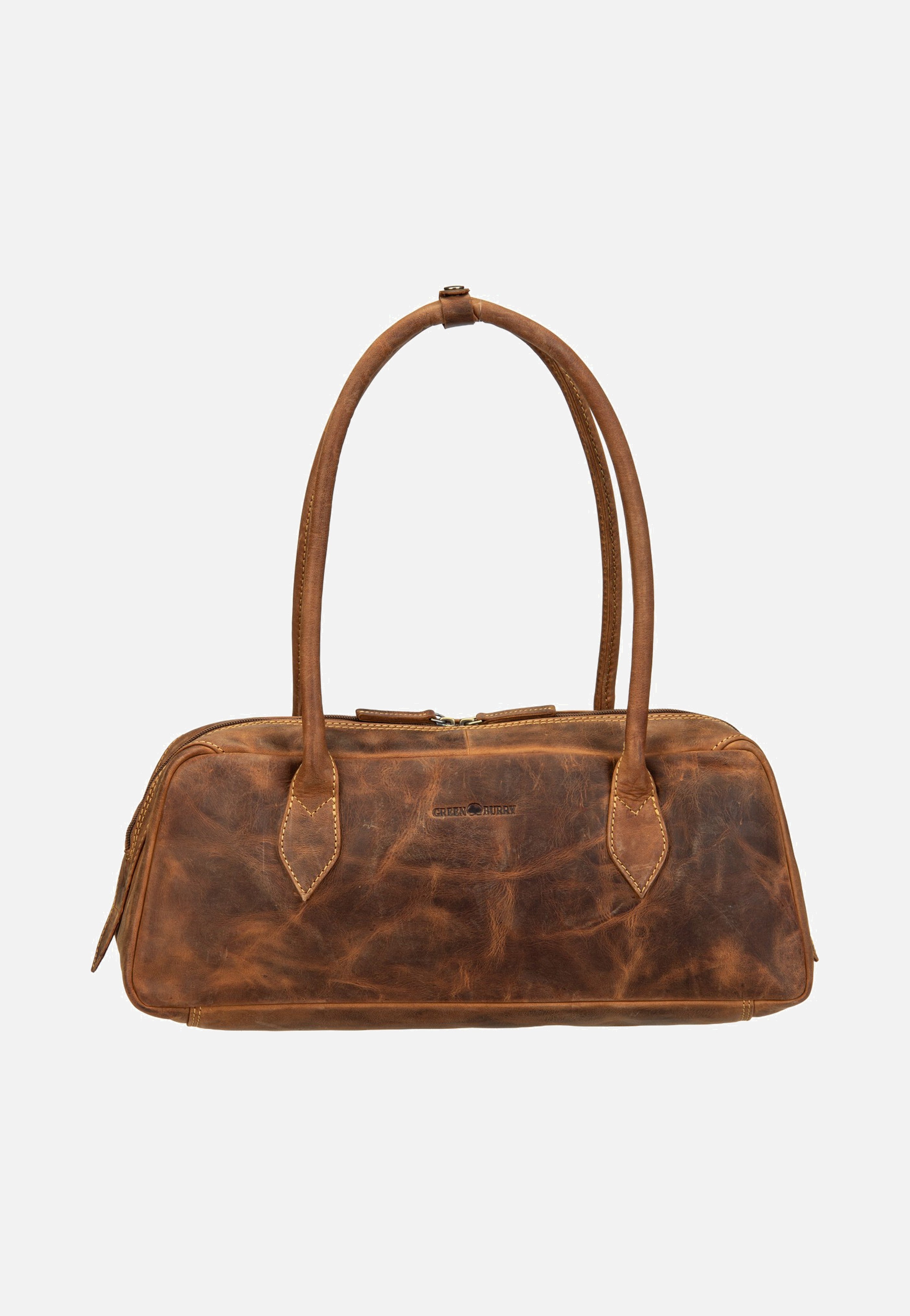 Greenburry Vintage East/West Umhängetasche Sattelbraun Schultertasche