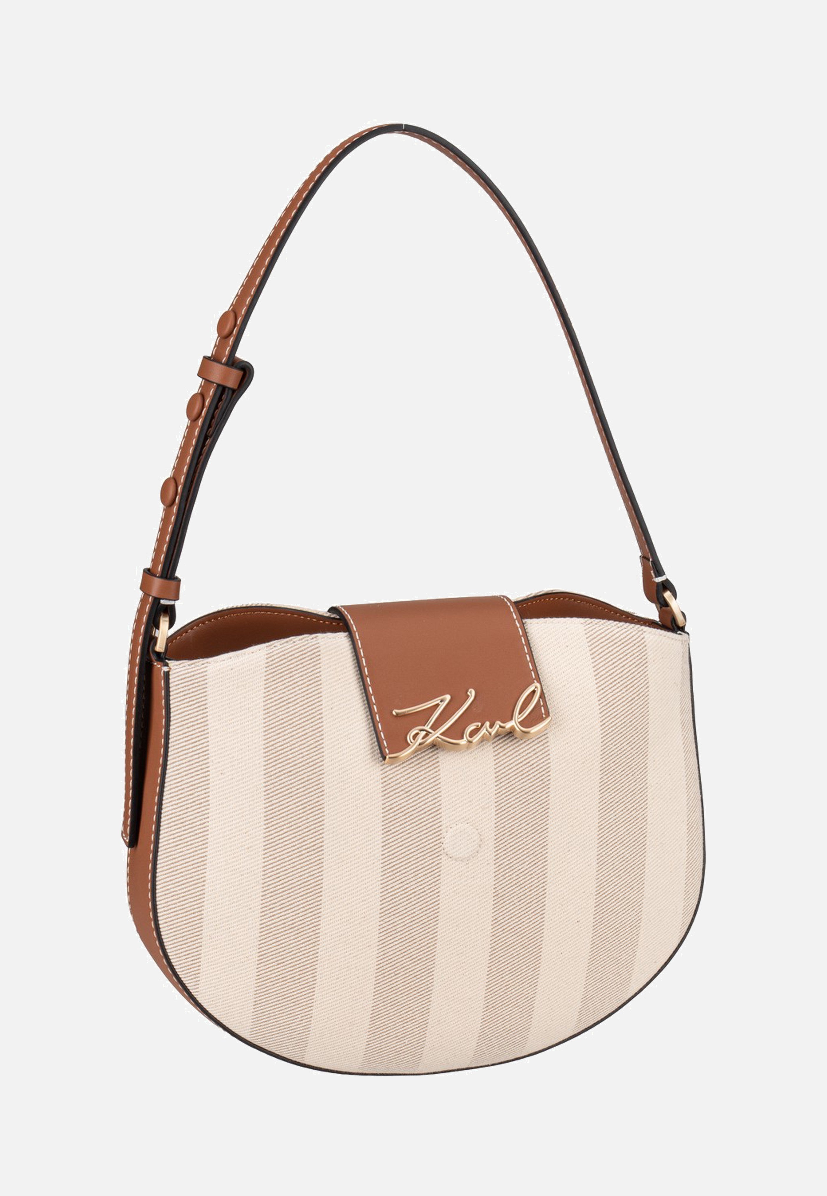 Karl Lagerfeld K/Signature Flap SHB Herr Natural Canvas Tan Schultertasche