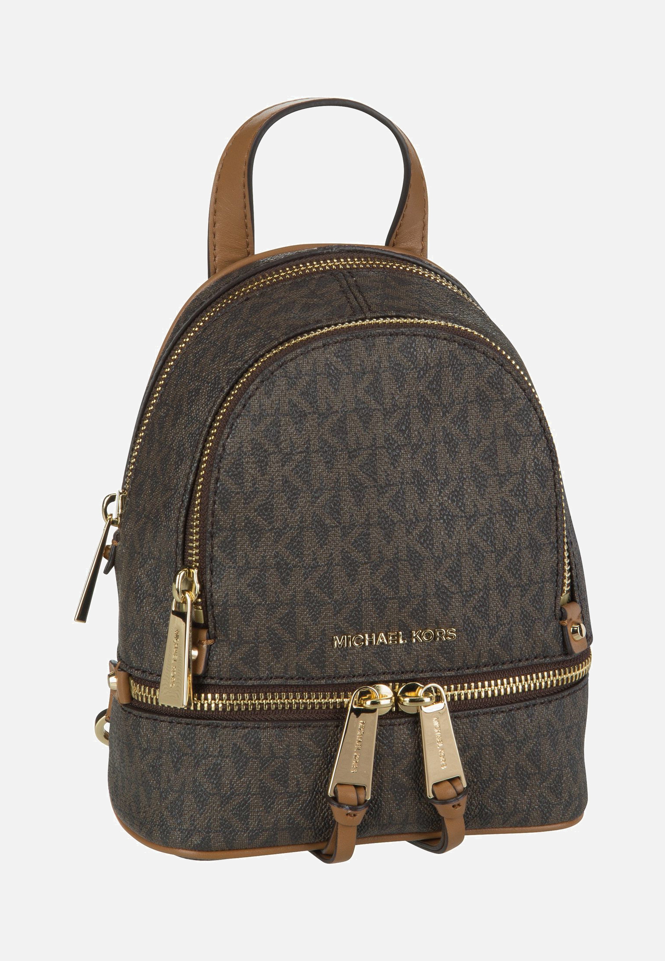 Michael Kors Rhea Zip XS MK Signature Brown Rucksack