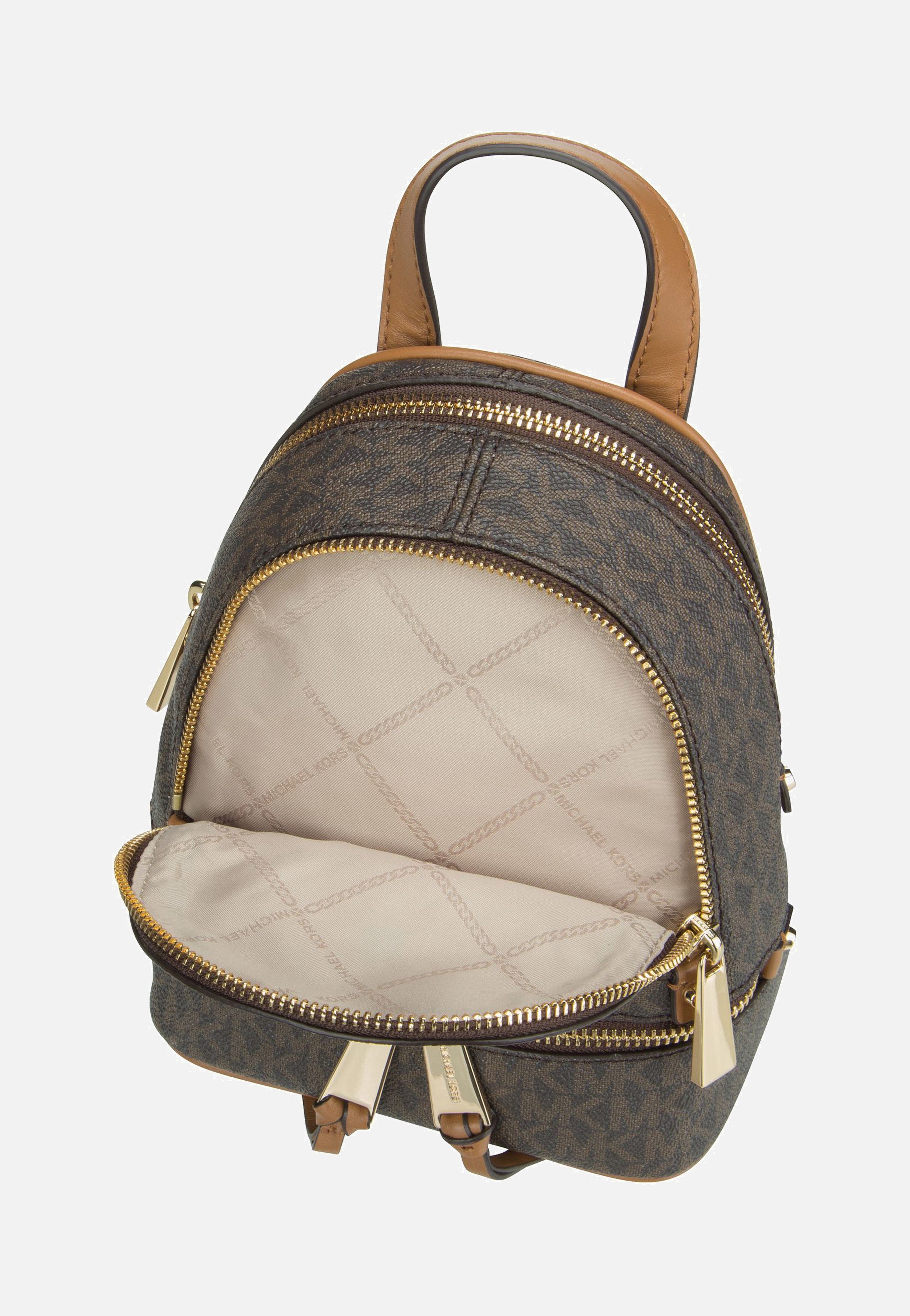 Michael Kors Rhea Zip XS MK Signature Brown Rucksack