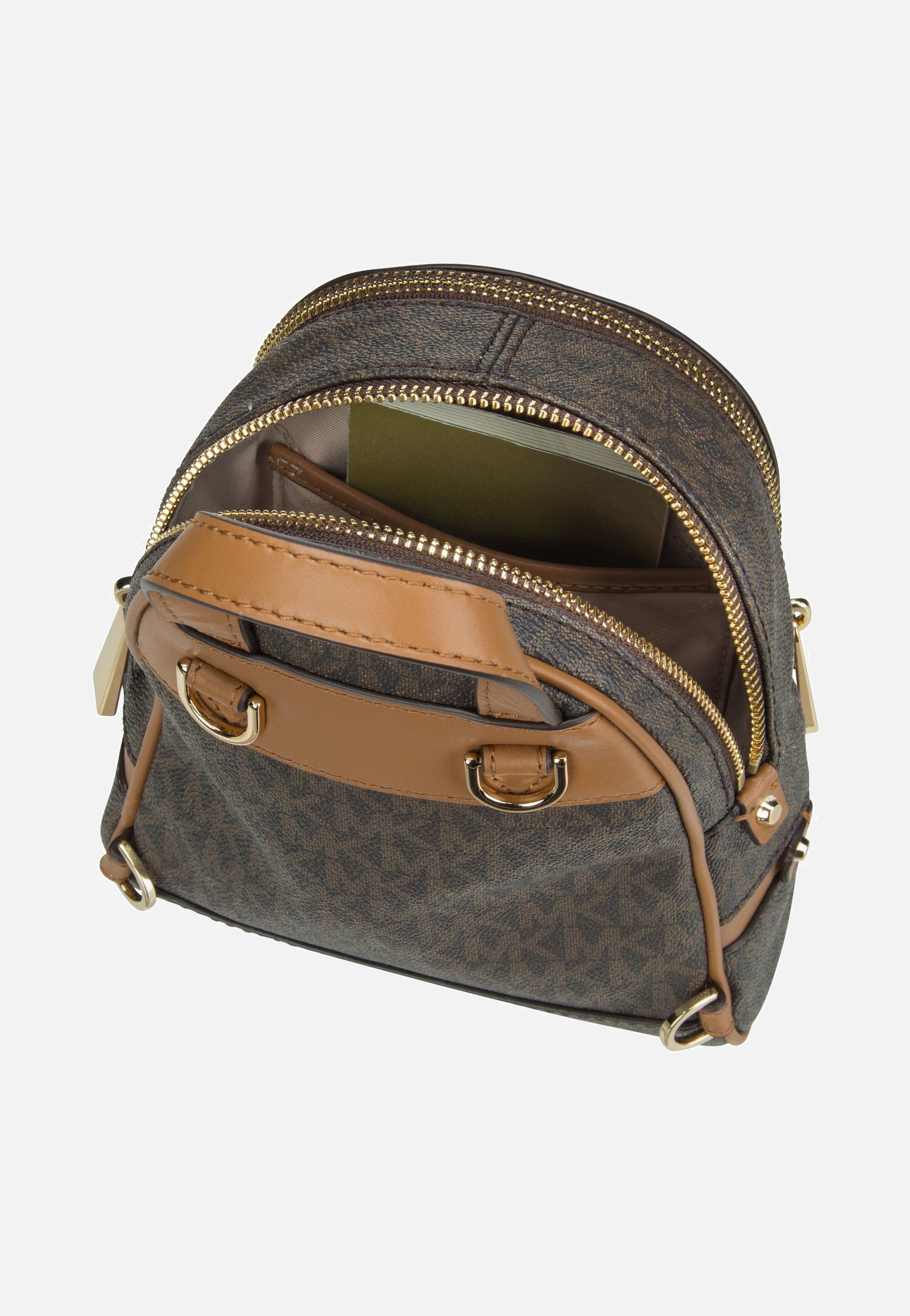 Michael Kors Rhea Zip XS MK Signature Brown Rucksack