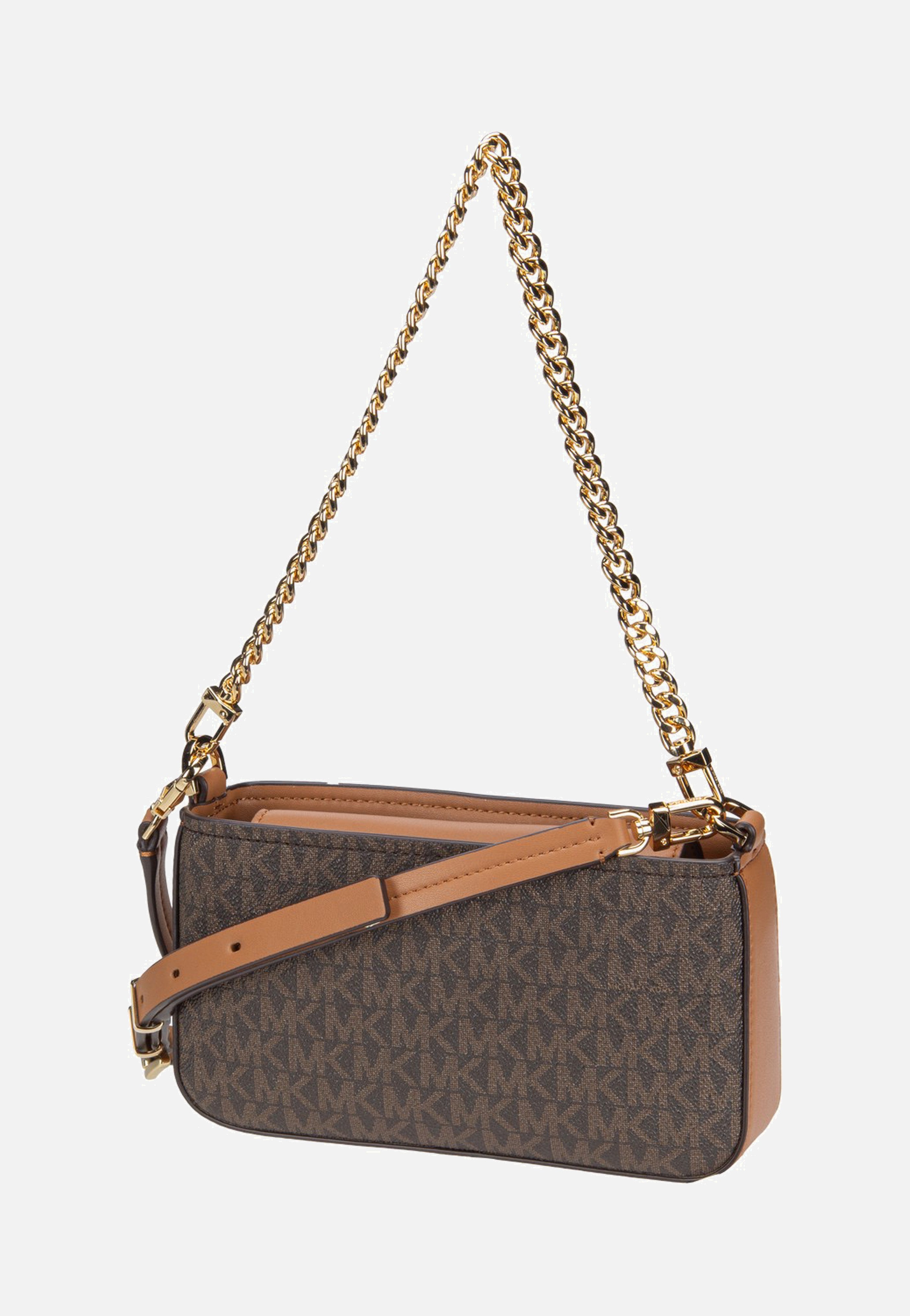 Michael Kors Bryant SM Conv Xbody Pouchette Brown/Acorn Evening Bag