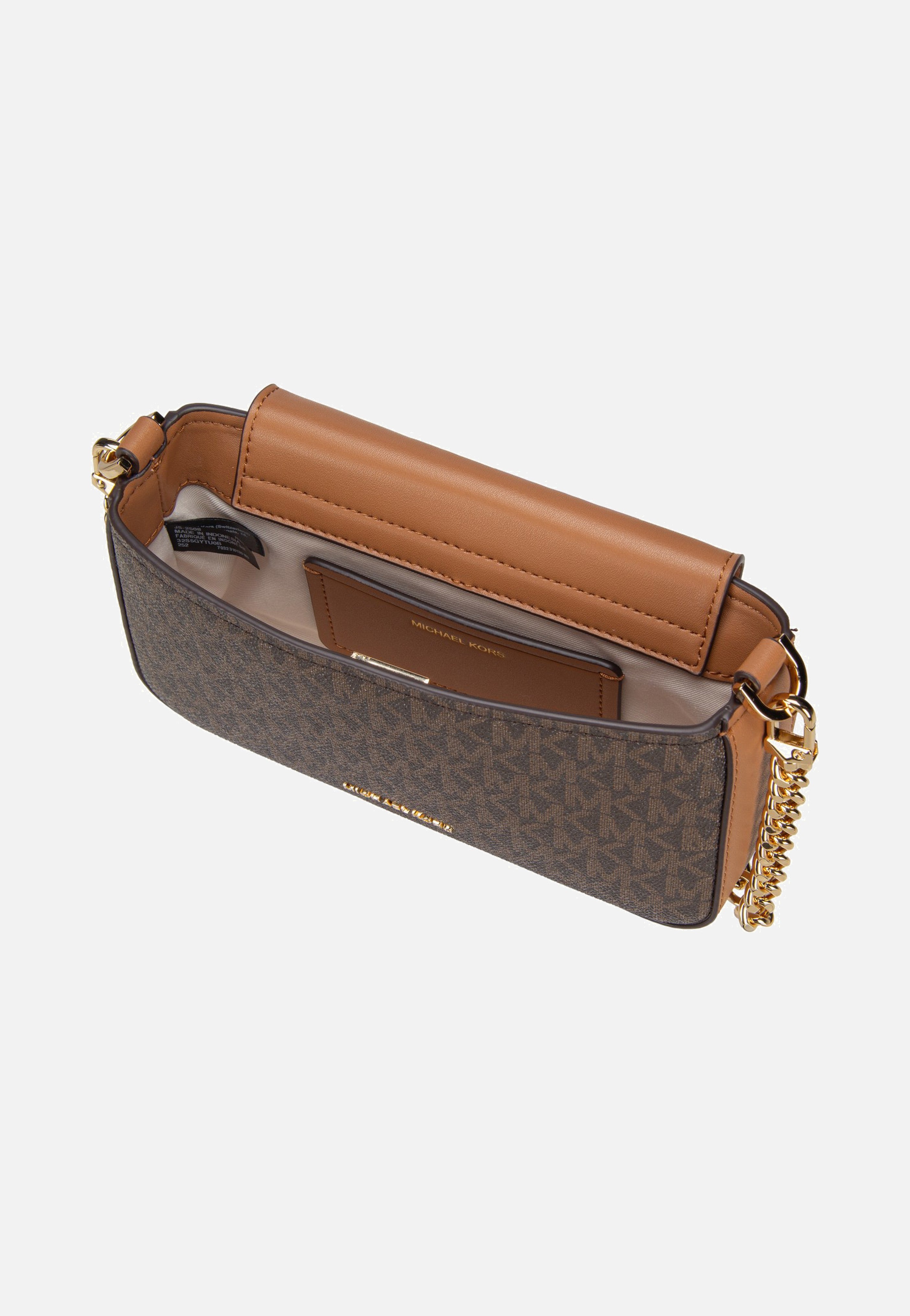 Michael Kors Bryant SM Conv Xbody Pouchette Brown/Acorn Evening Bag