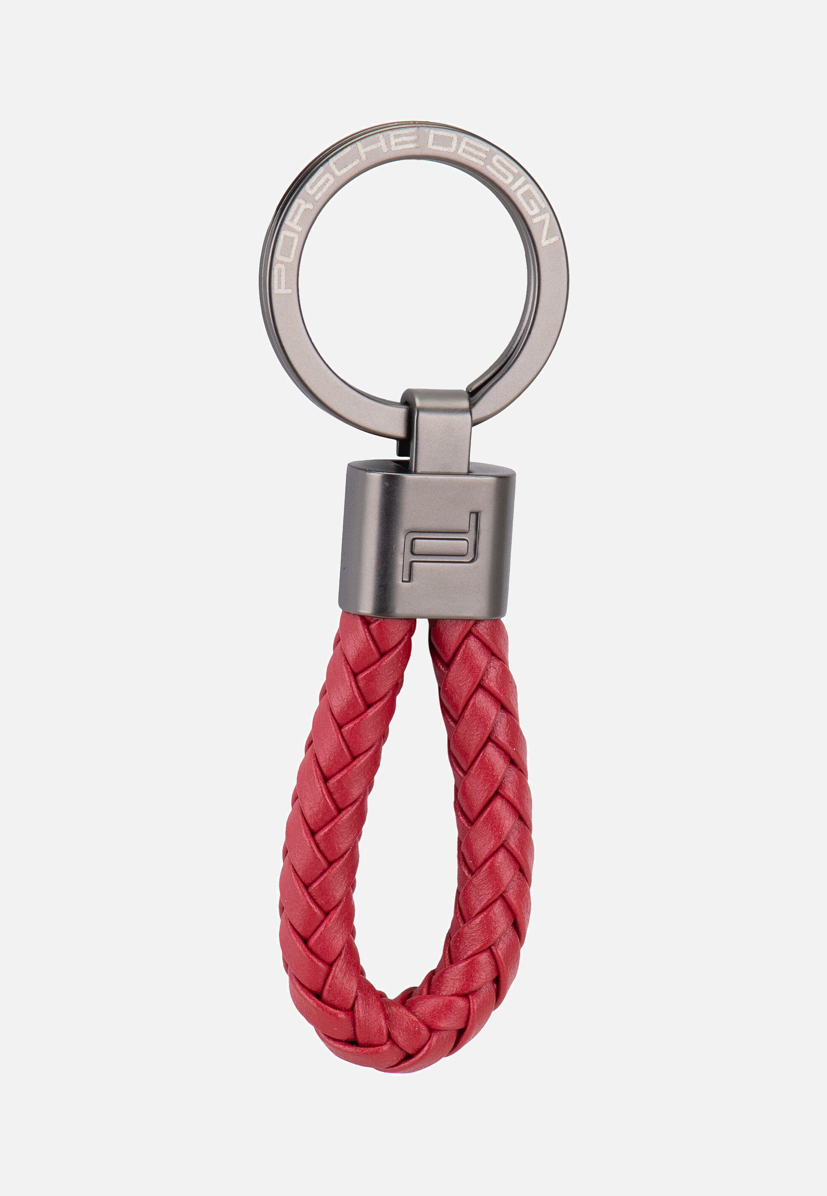Porsche Design Keyring Leather Cord 28807 Carmine Red Keychain