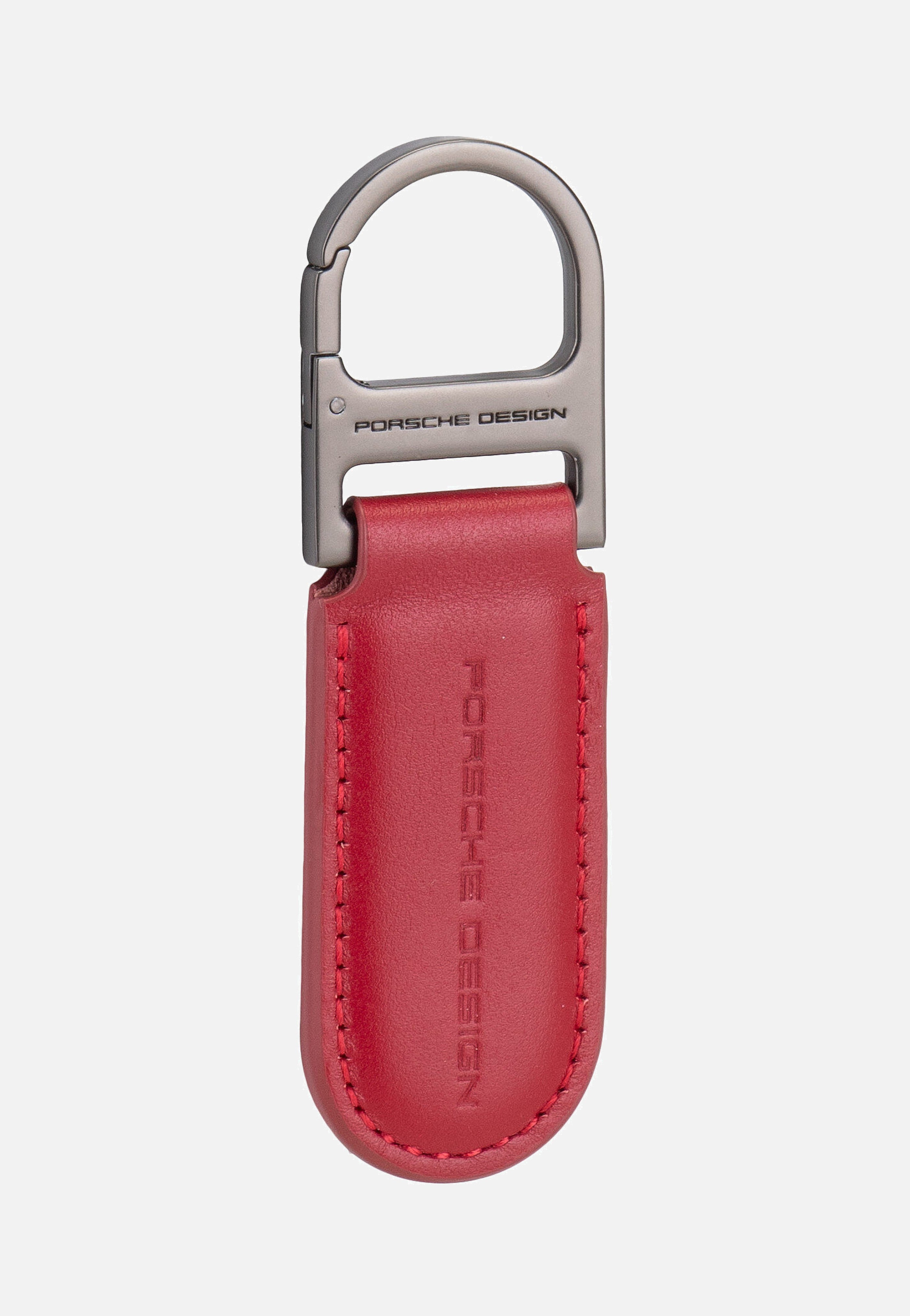 Porsche Design Keyring Oval 28809 Carmine Red Keychain