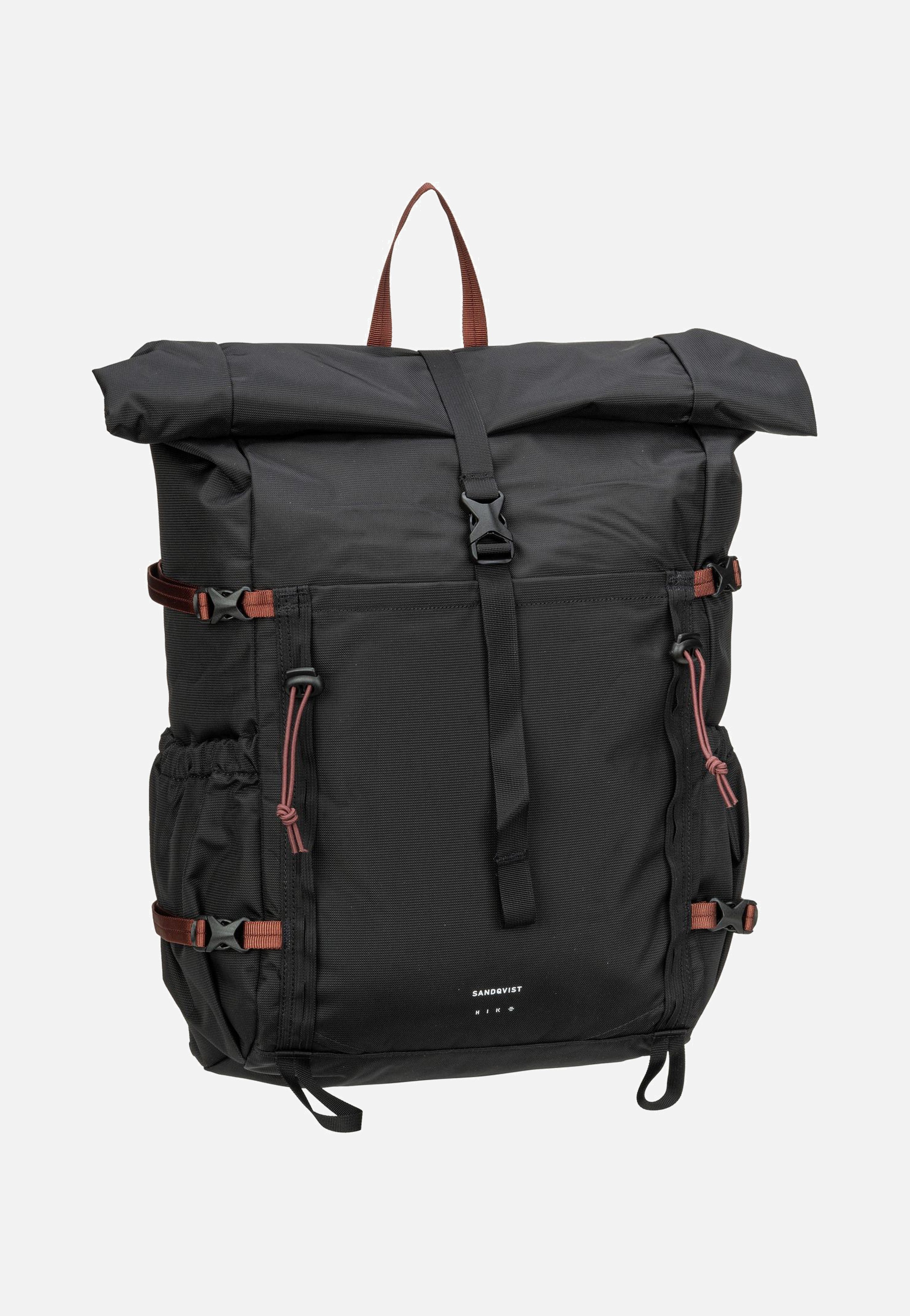 Sandqvist Forest Hike Black Rolltop Rucksack