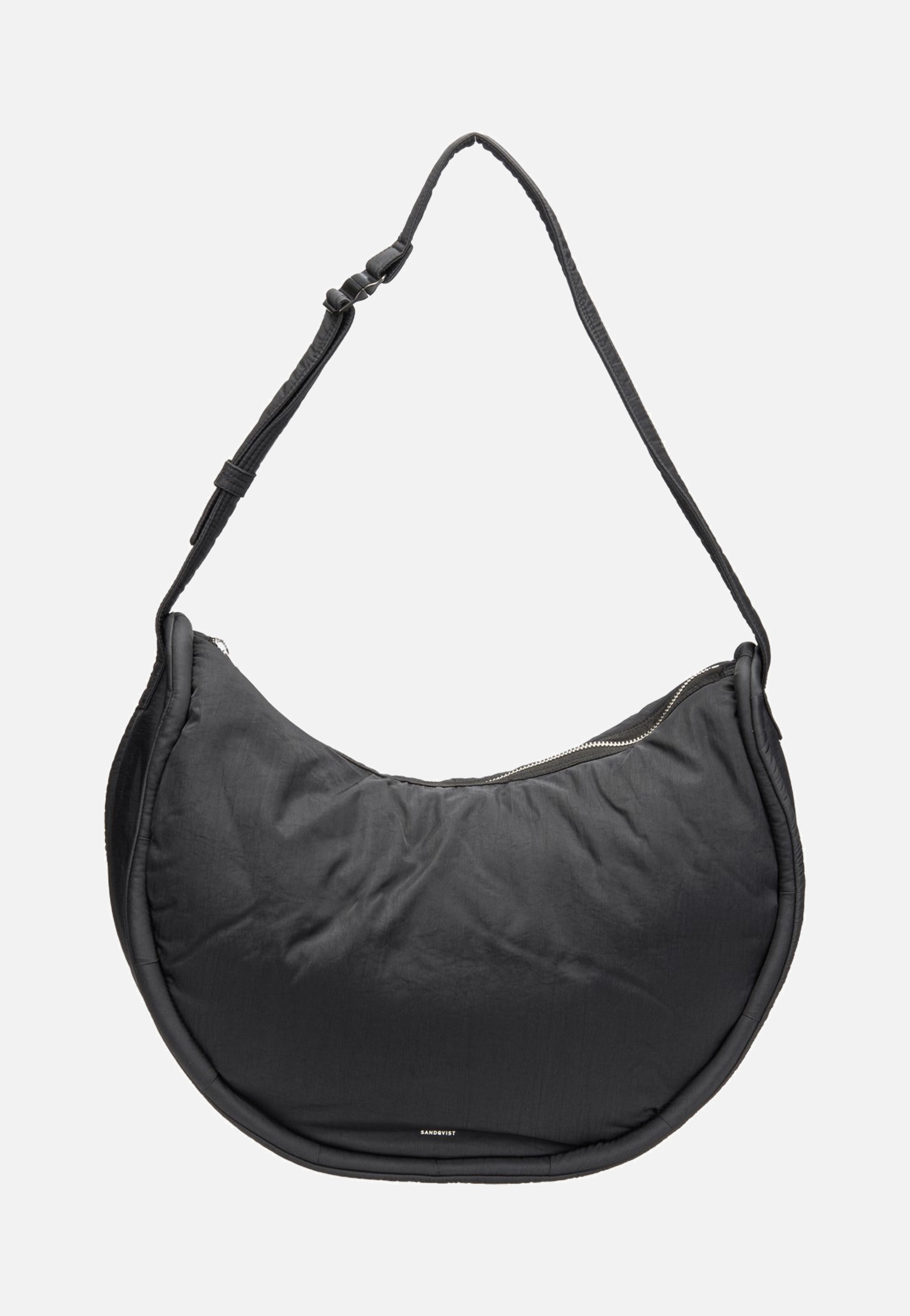 Sandqvist Curve Half Moon Black Hobo Bag