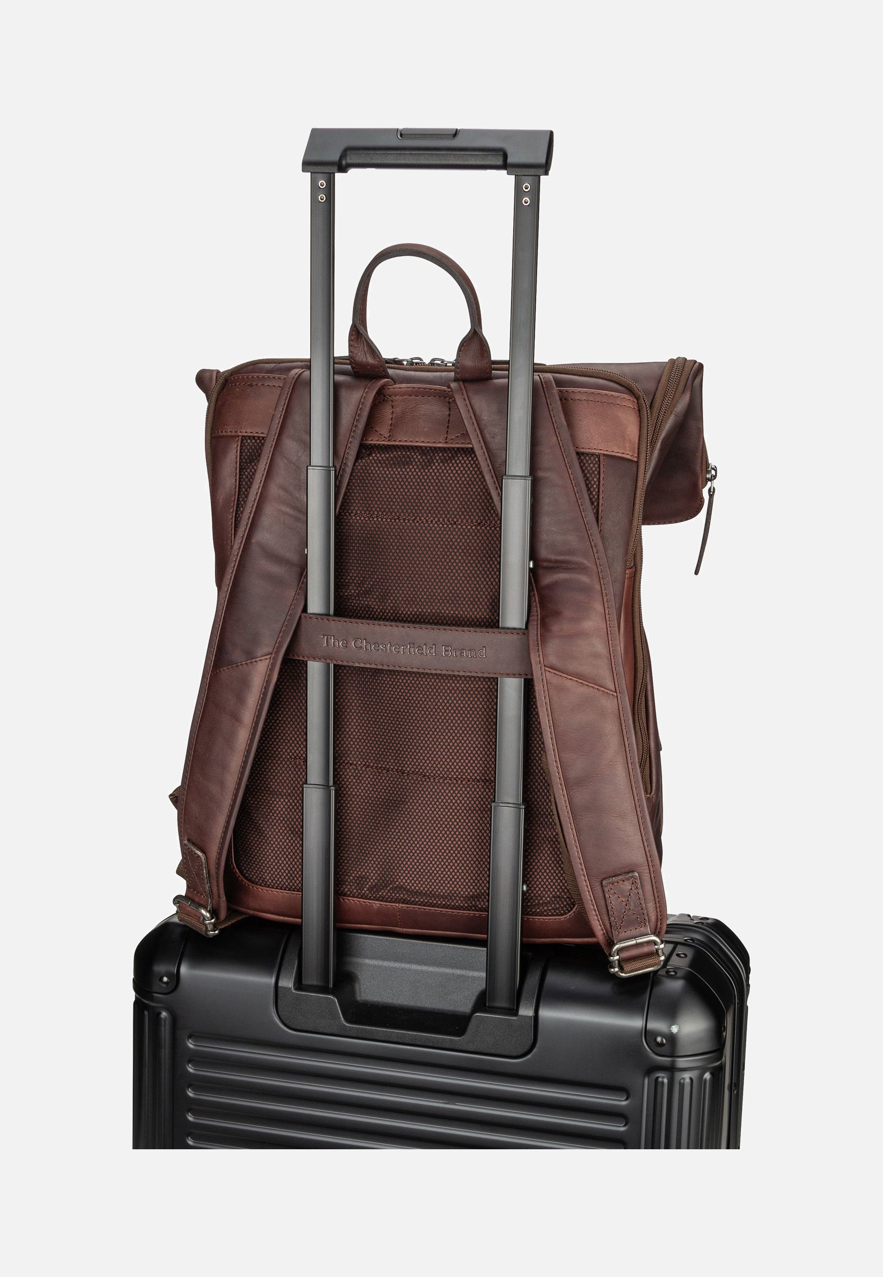 The Chesterfield Brand Savona 0322 Brown Rolltop Rucksack