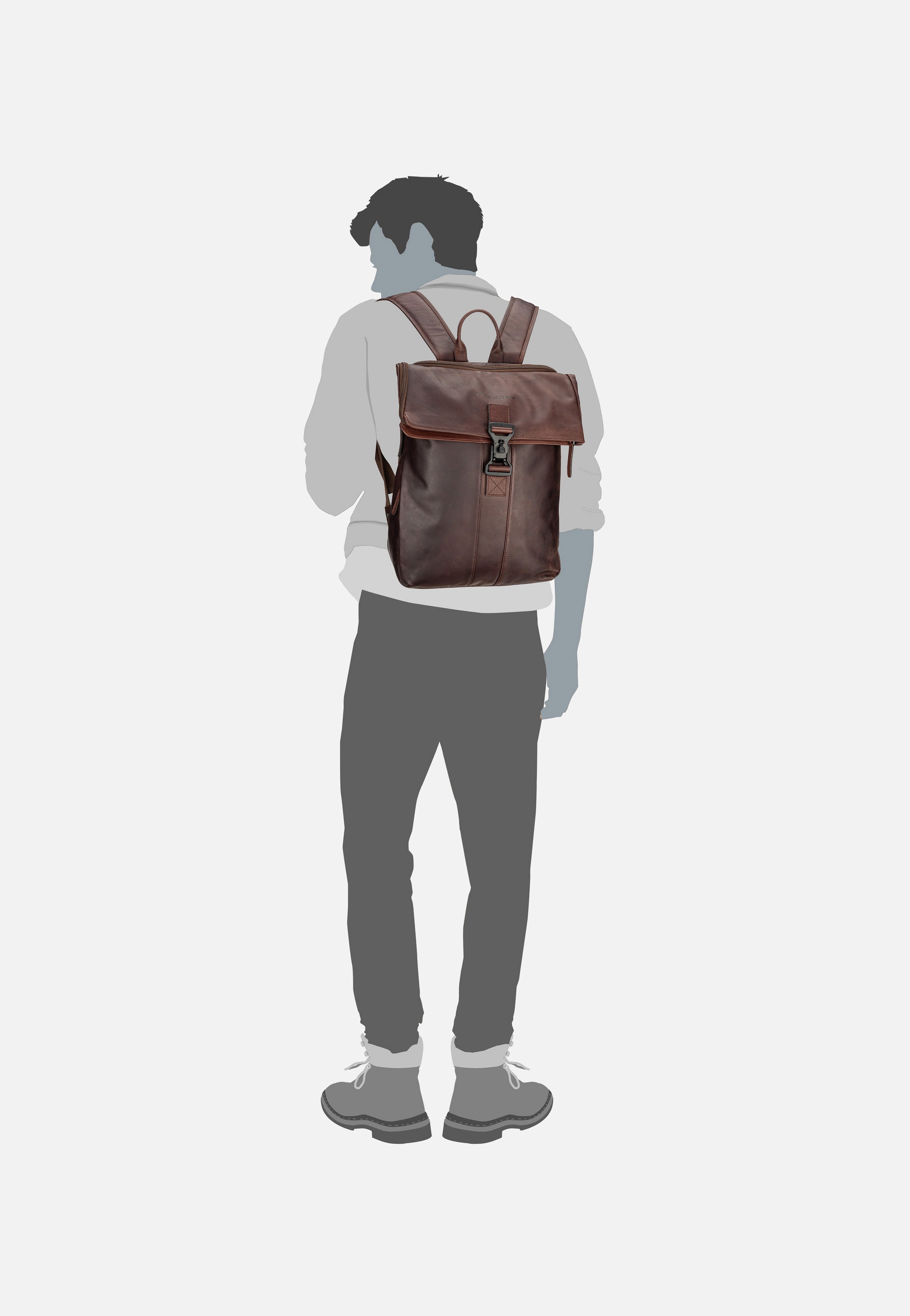 The Chesterfield Brand Savona 0322 Brown Rolltop Rucksack