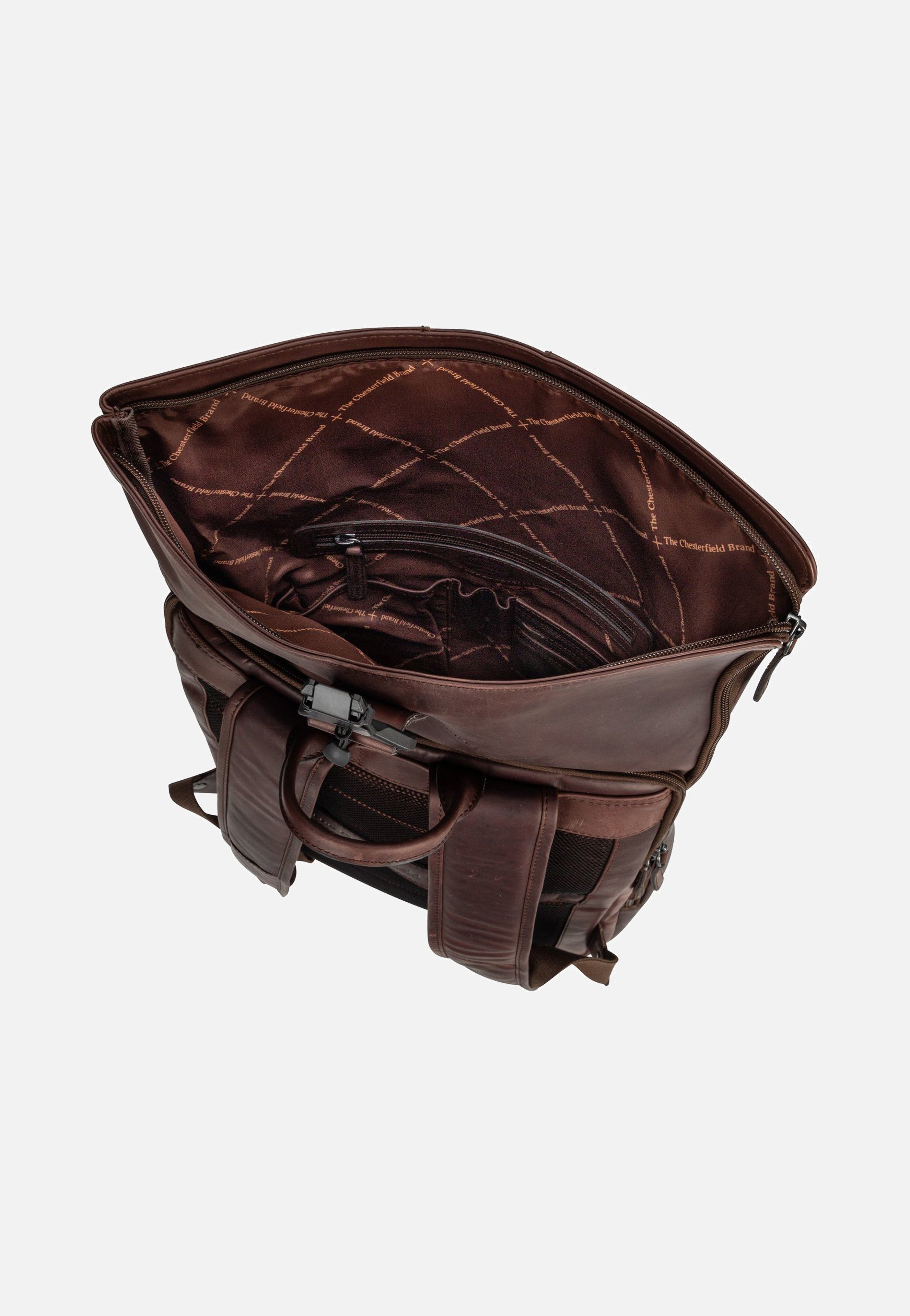 The Chesterfield Brand Savona 0322 Brown Rolltop Rucksack