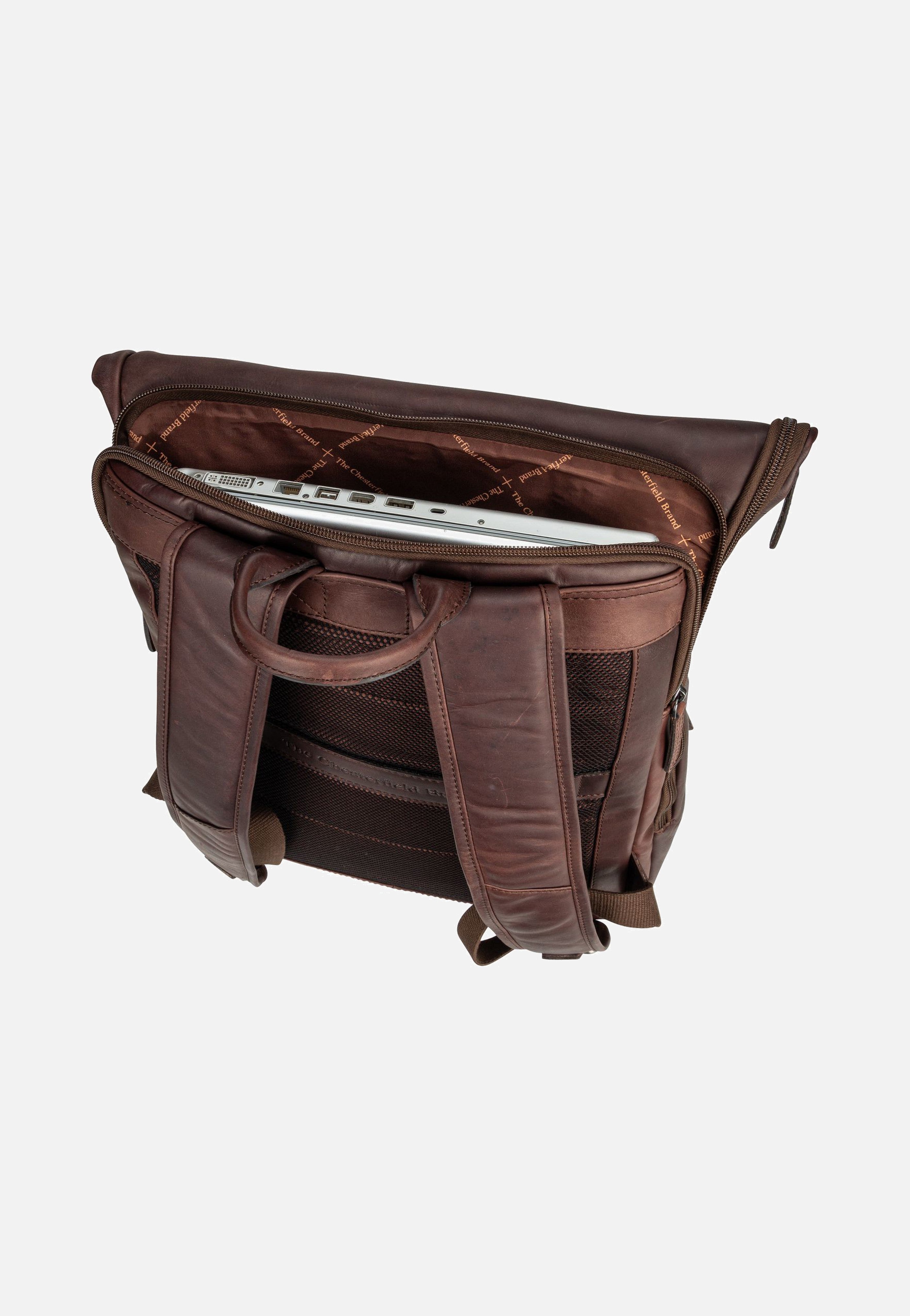 The Chesterfield Brand Savona 0322 Brown Rolltop Rucksack